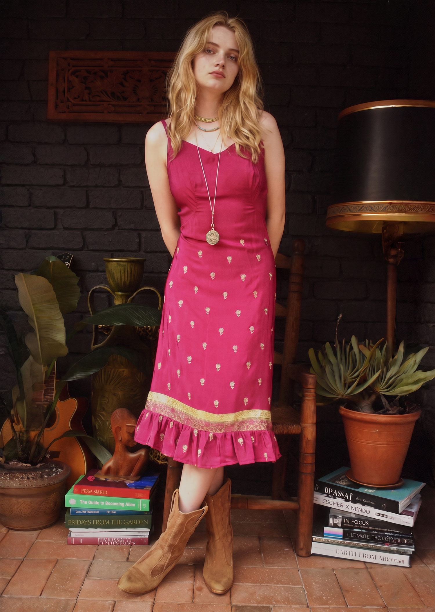 Rumex Silk Slip Dress ~ Claret S