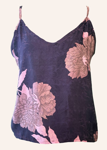Reseda Silk Crepe Camisole Top ~ Hortensia XL