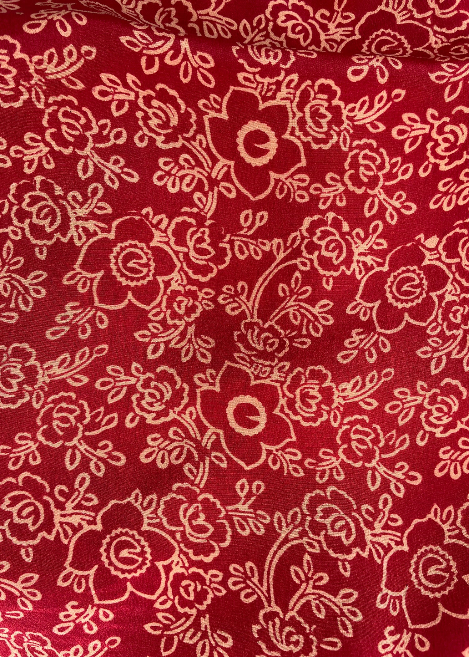 Reseda Silk Crepe Camisole Top ~ Rouge M