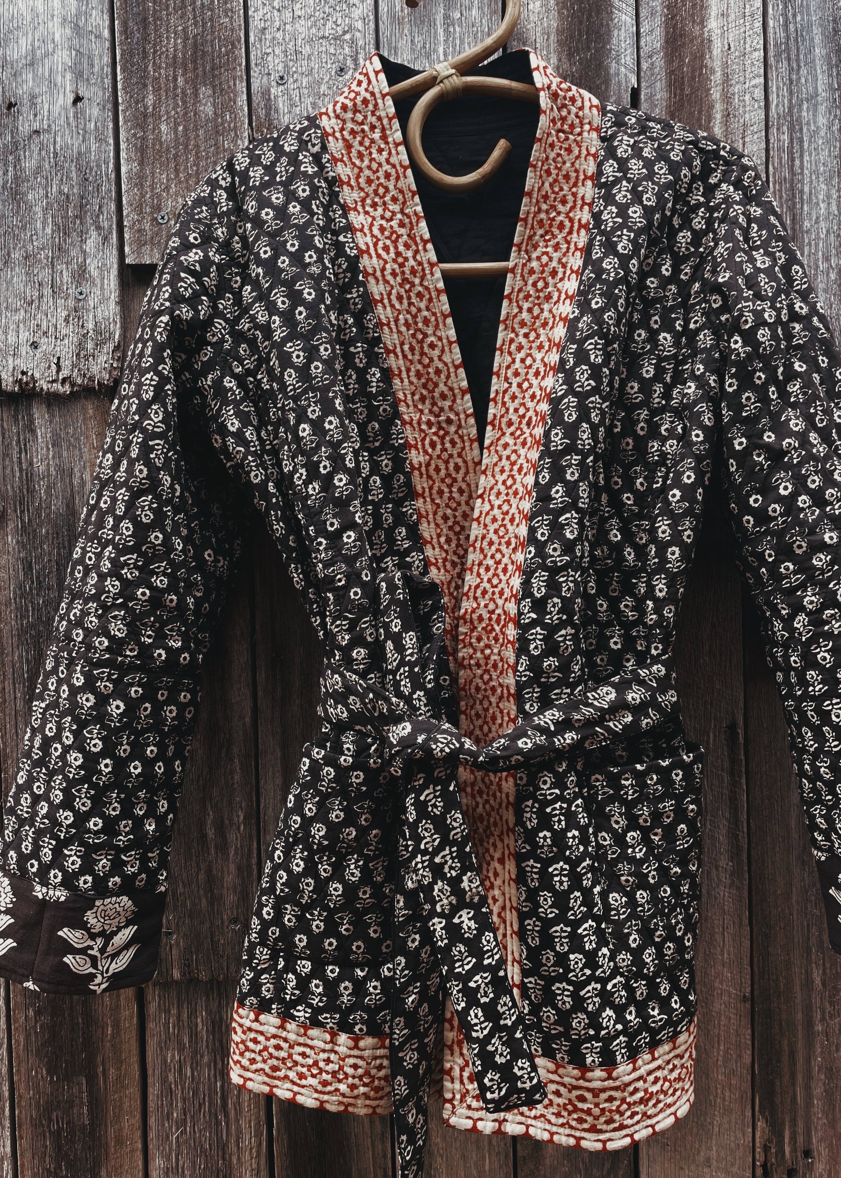 Eremurus Quilted Smoking Jacket ~ Charcoal