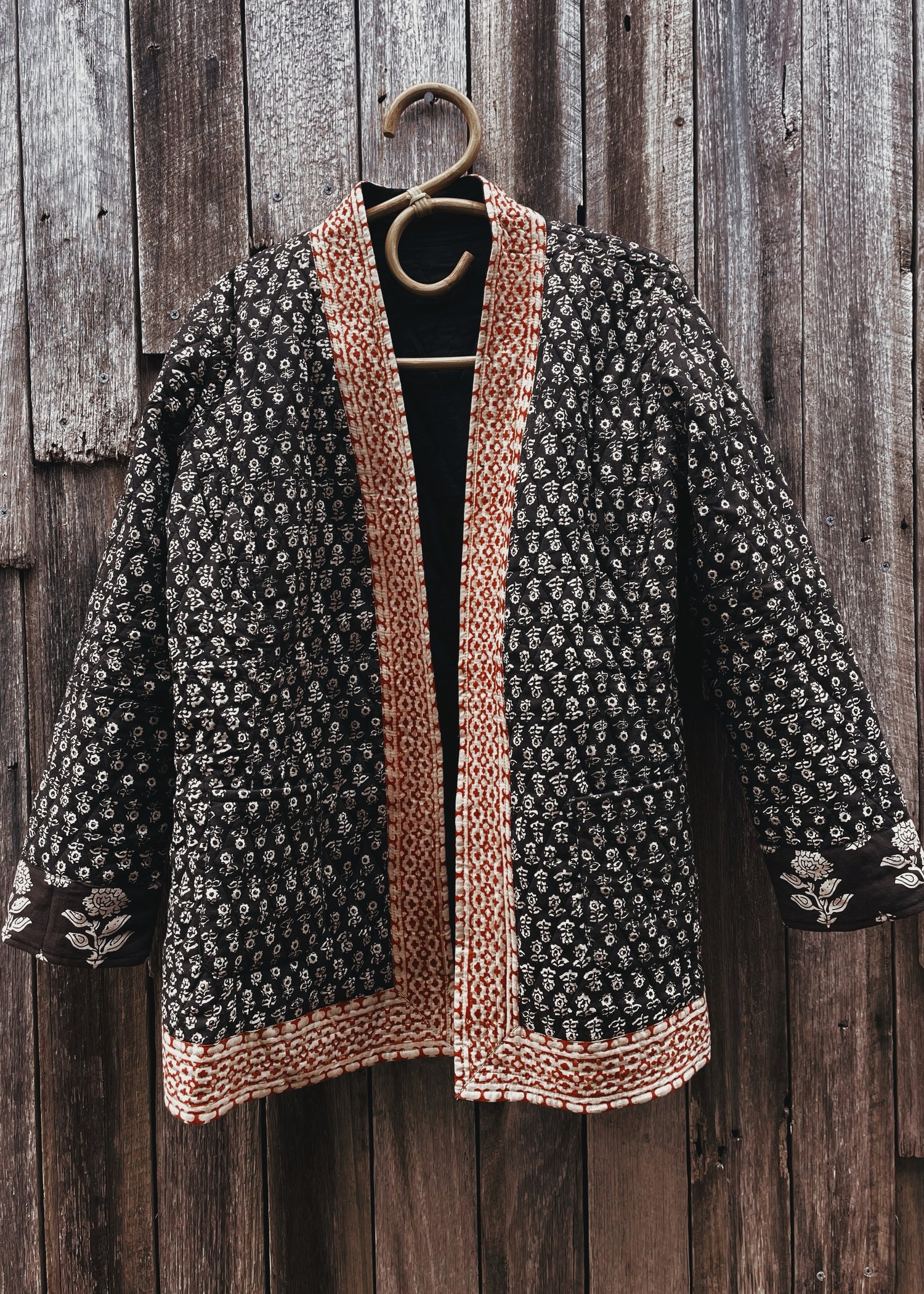 Eremurus Quilted Smoking Jacket ~ Charcoal