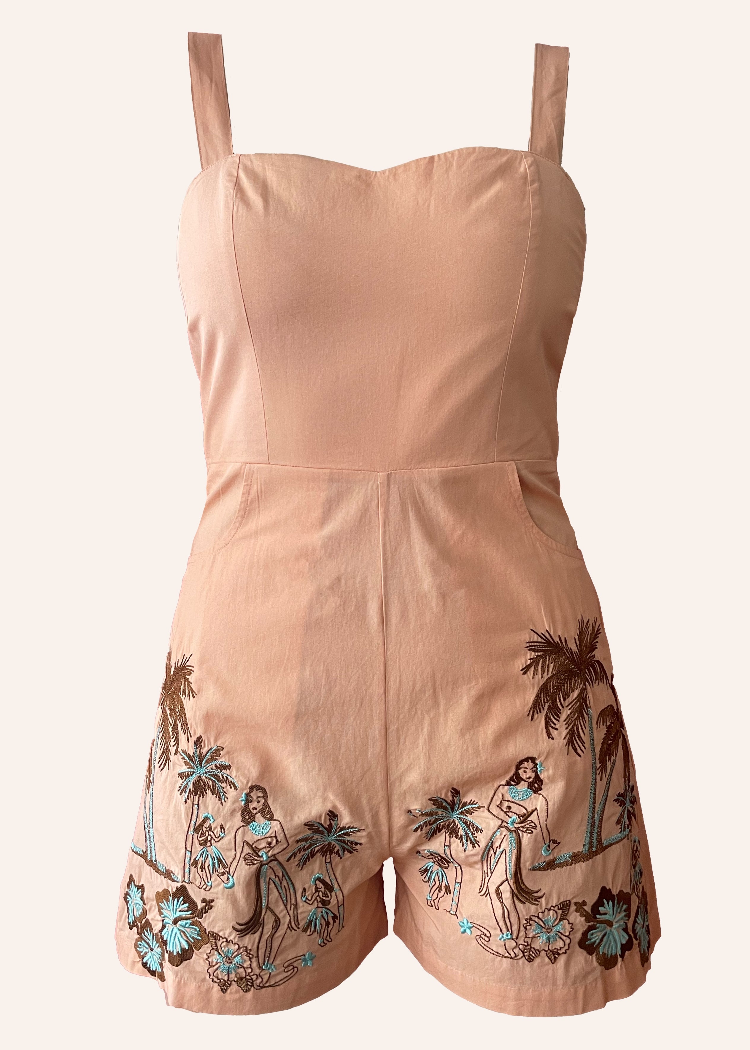 Gumamela Embroidered Cotton Playsuit