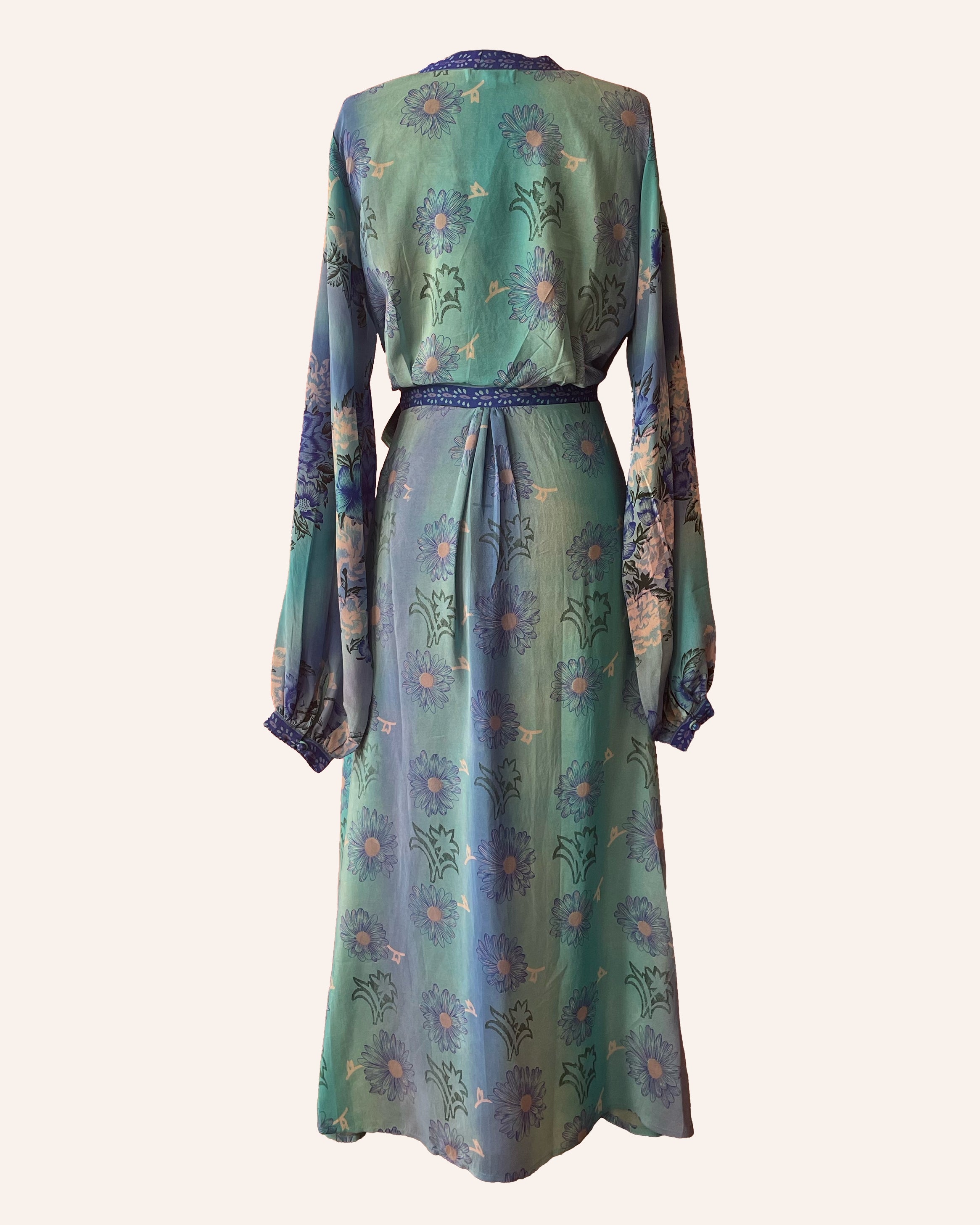 Caladium Silk Wrap Dress ~ Topaz S