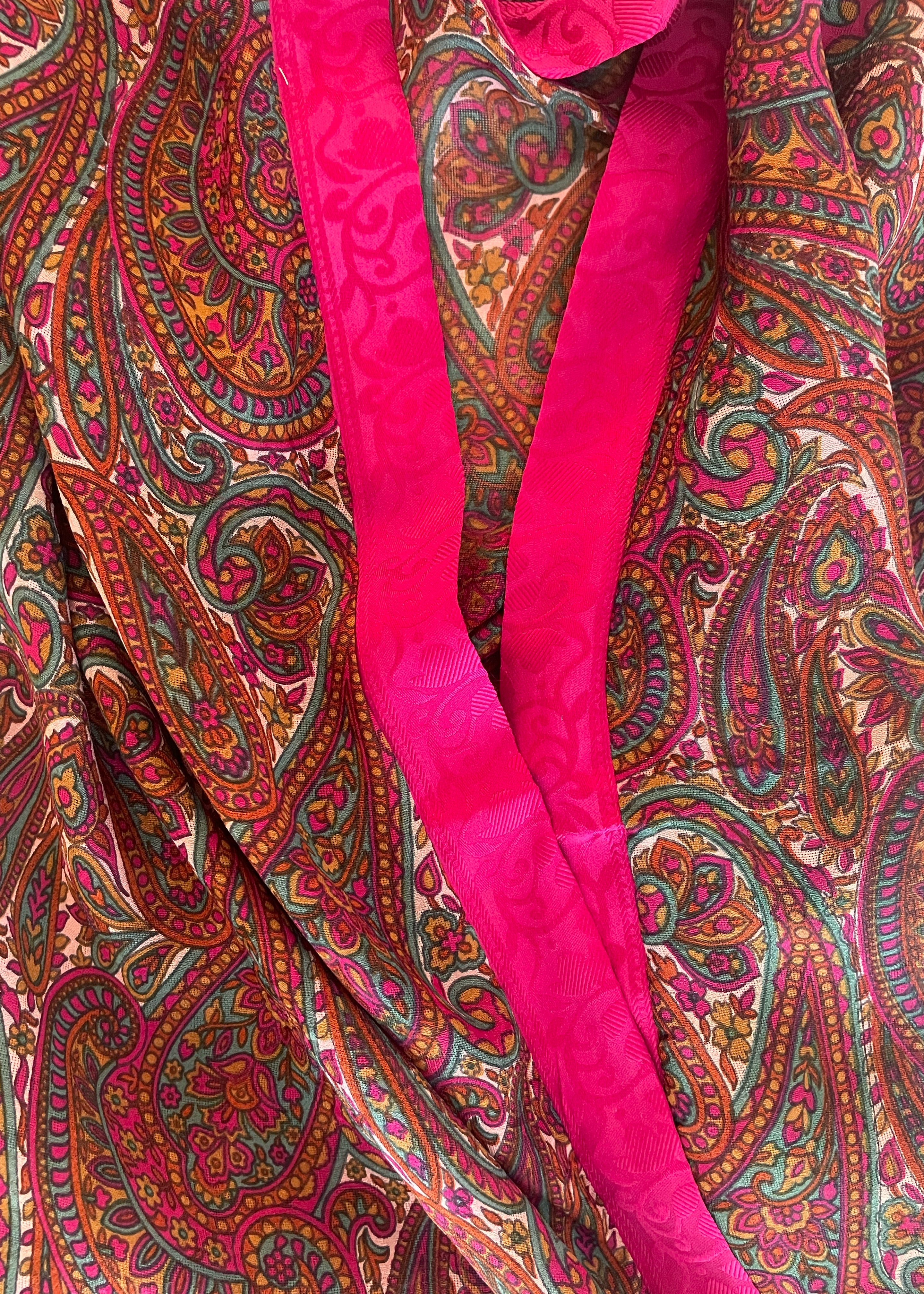 silk wrap shirt top blouse pyjama vintage bohemian repurposed saree sari
