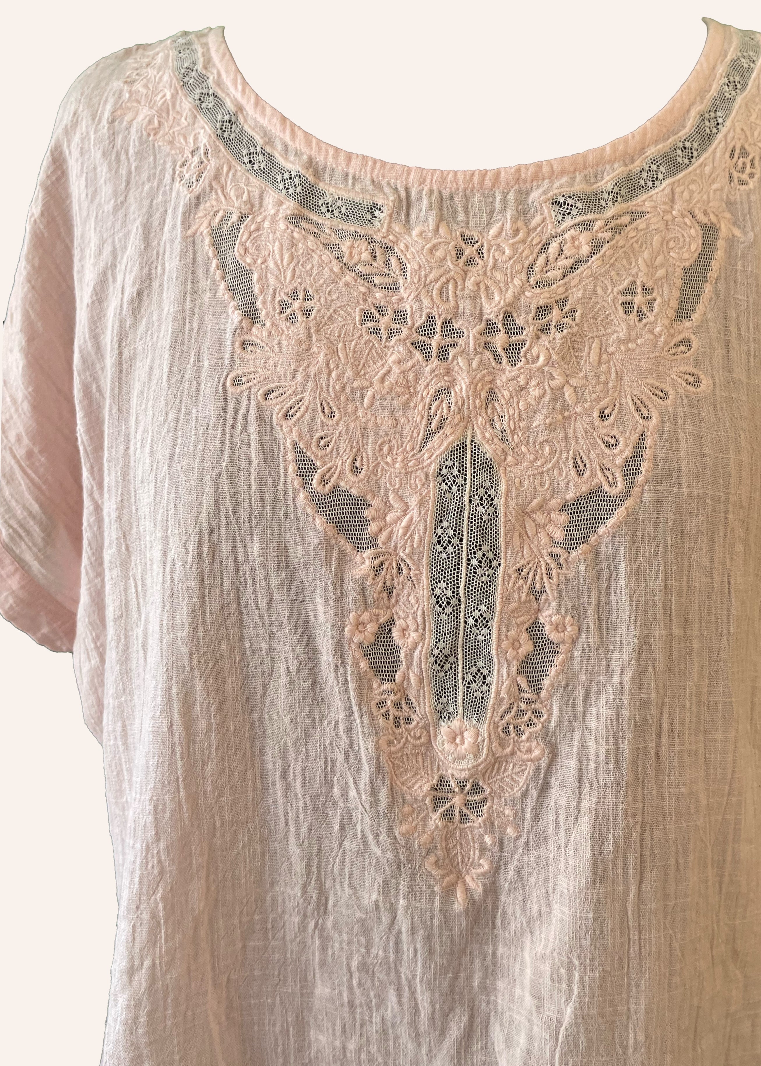 Hybrides Cotton Cut-Work Shirt