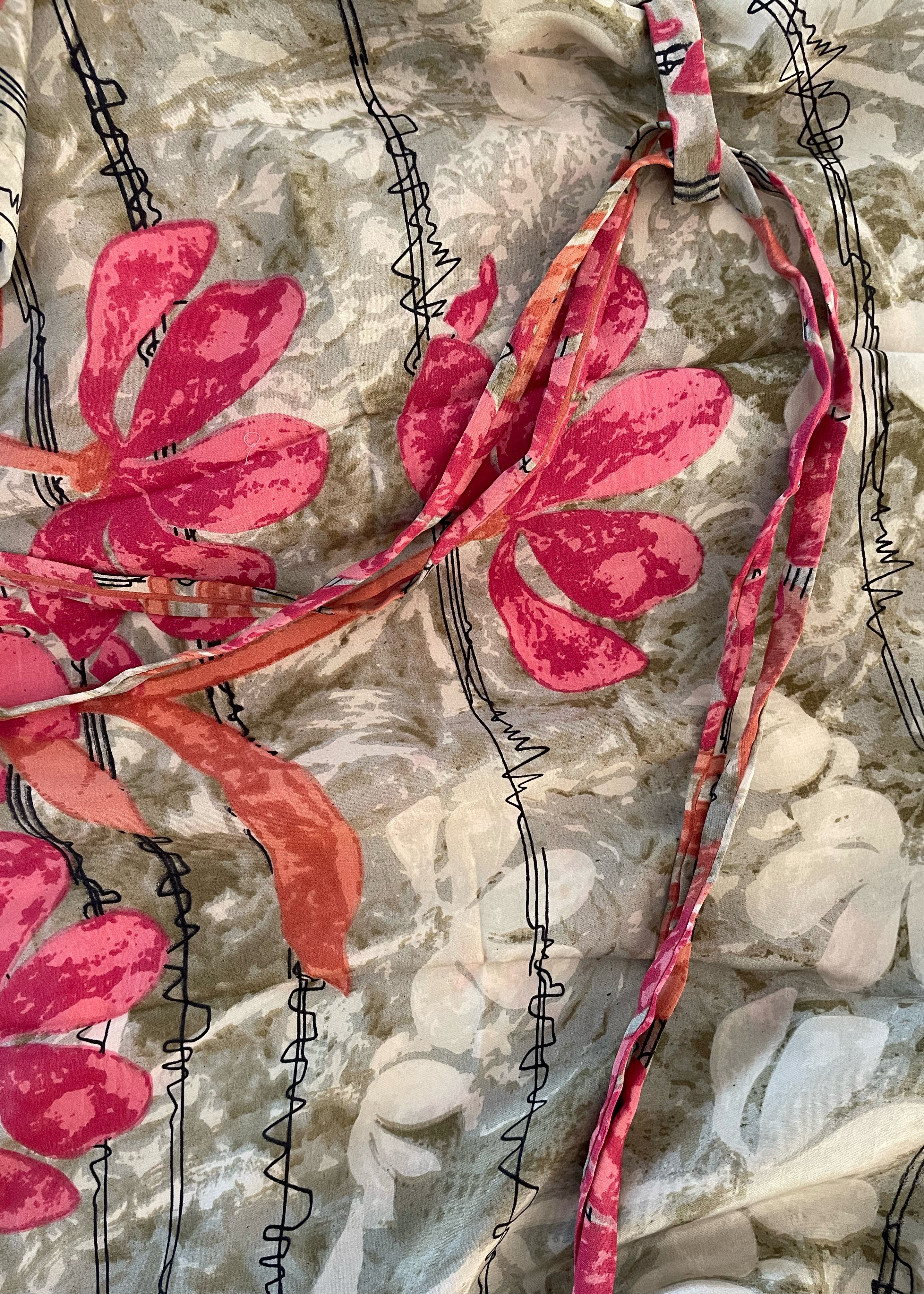 Silk crepe repurposed reclaimed recycled saree sari  vintage boho bohemian women&