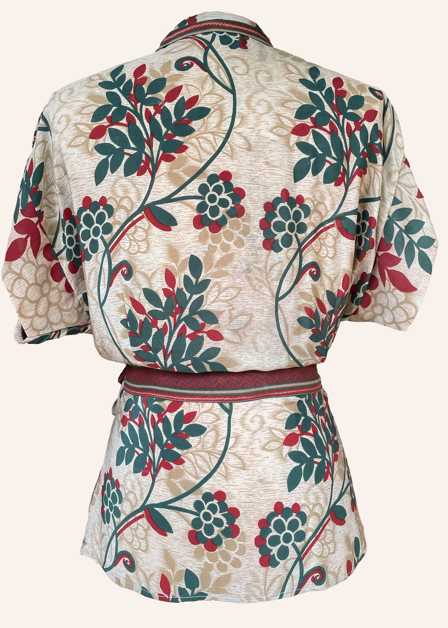 Bassia Silk Crepe Cross Tie Front Blouse ~ Tawny XS