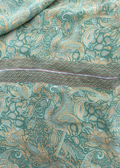 Zea Silk Crepe Kaftan Maxi Dress ~  Aqua XL