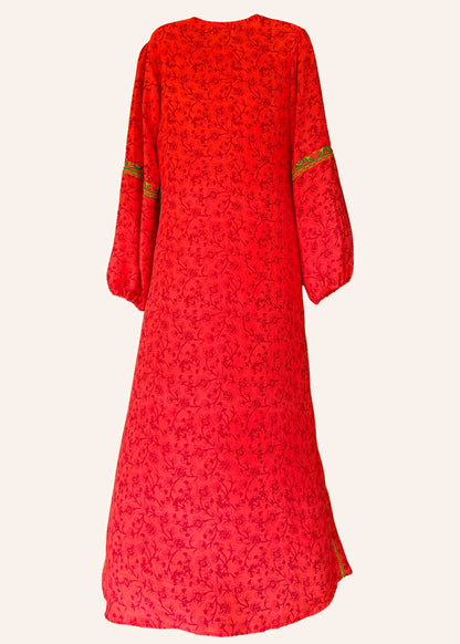 Zea Silk Crepe Kaftan Maxi Dress ~  Ibis S, M &amp; XL