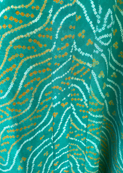 Zea Silk Crepe Kaftan Maxi Dress ~  Cascade M