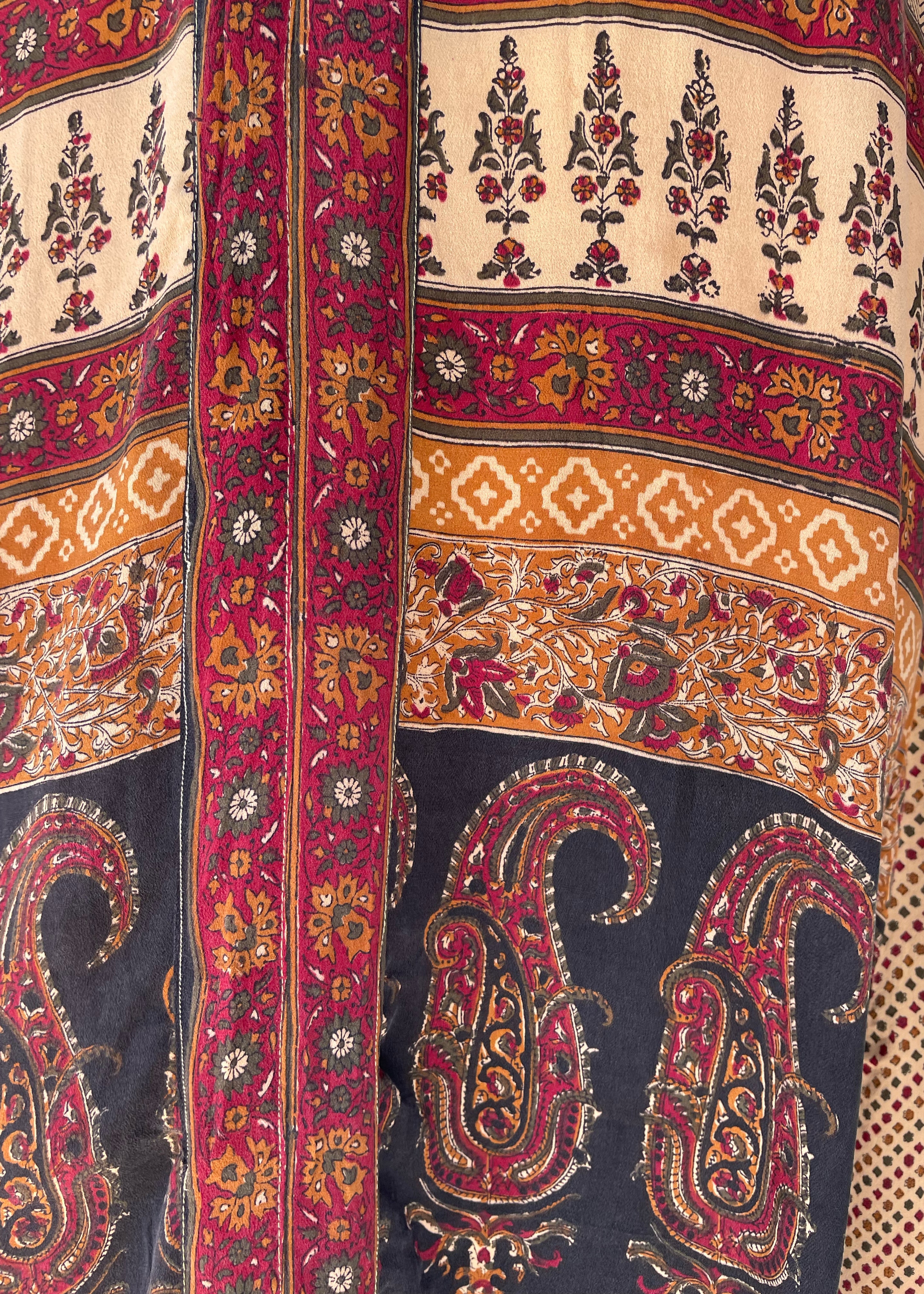 Zea Silk Crepe Kaftan Maxi Dress ~  Syrah XS