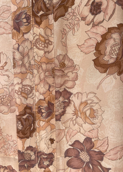 Zea Silk Crepe Kaftan Maxi Dress ~  Flora XS