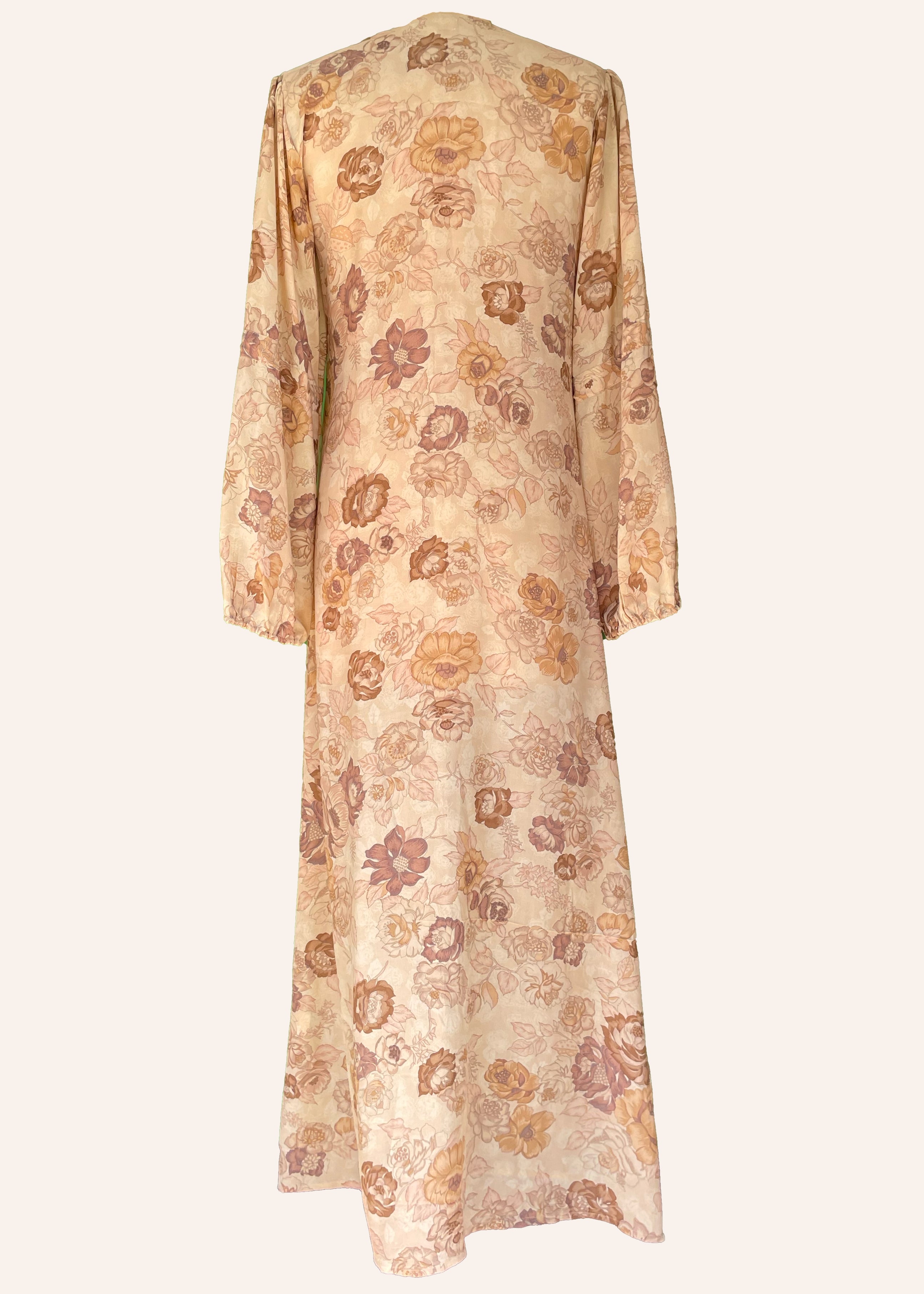 Zea Silk Crepe Kaftan Maxi Dress ~  Flora XS