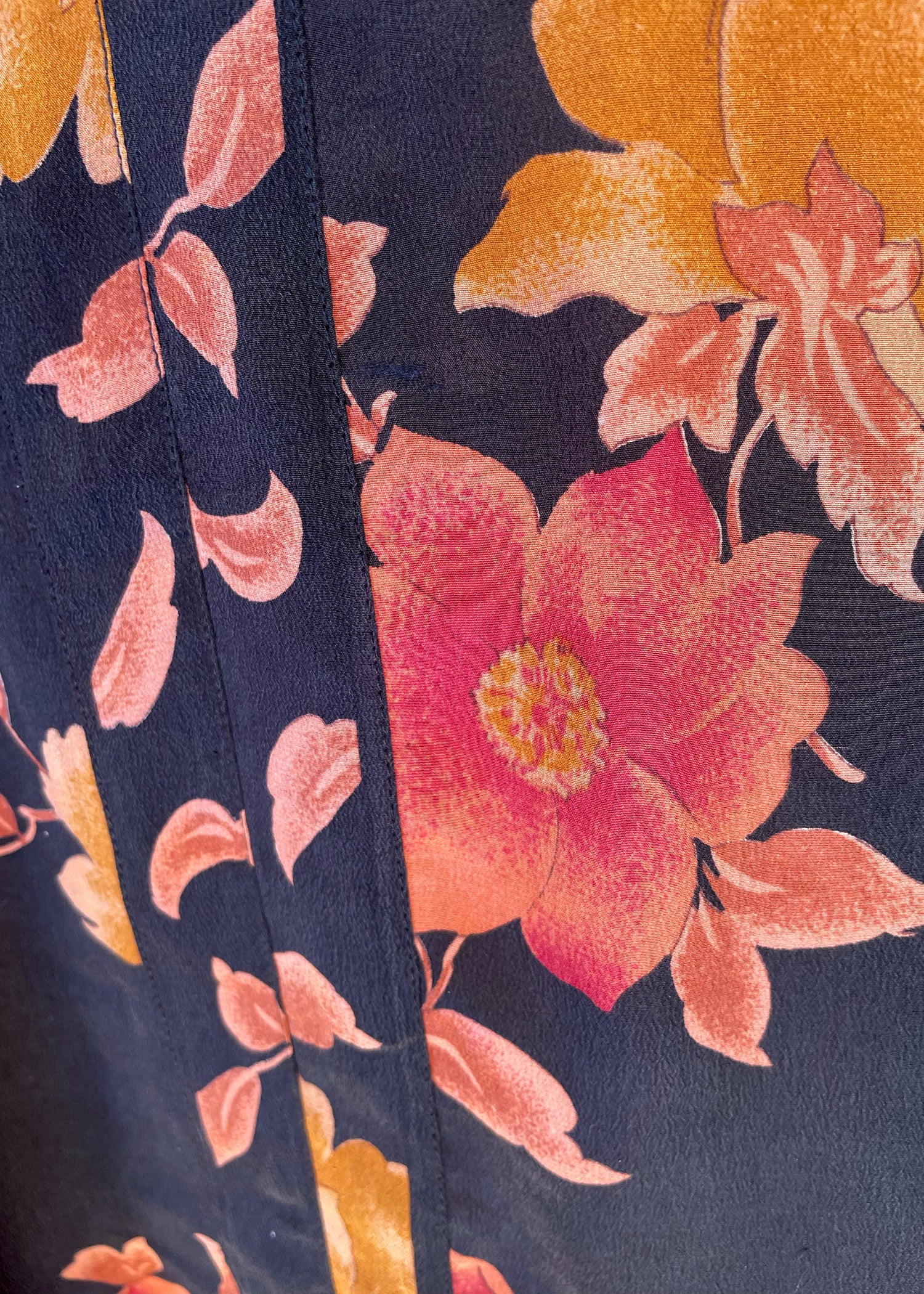 Zea Silk Crepe Kaftan Maxi Dress ~  Oriole S