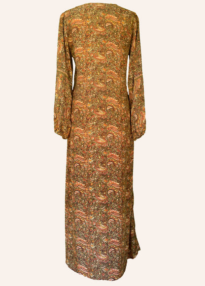 Zea Silk Crepe Kaftan Maxi Dress ~ Hazel S