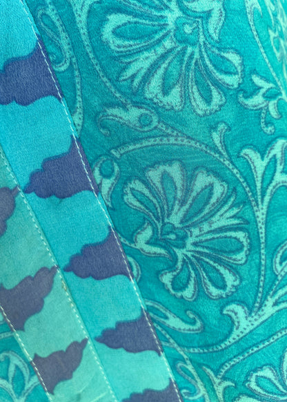 Zea Silk Crepe Kaftan Maxi Dress ~ Bluebird S