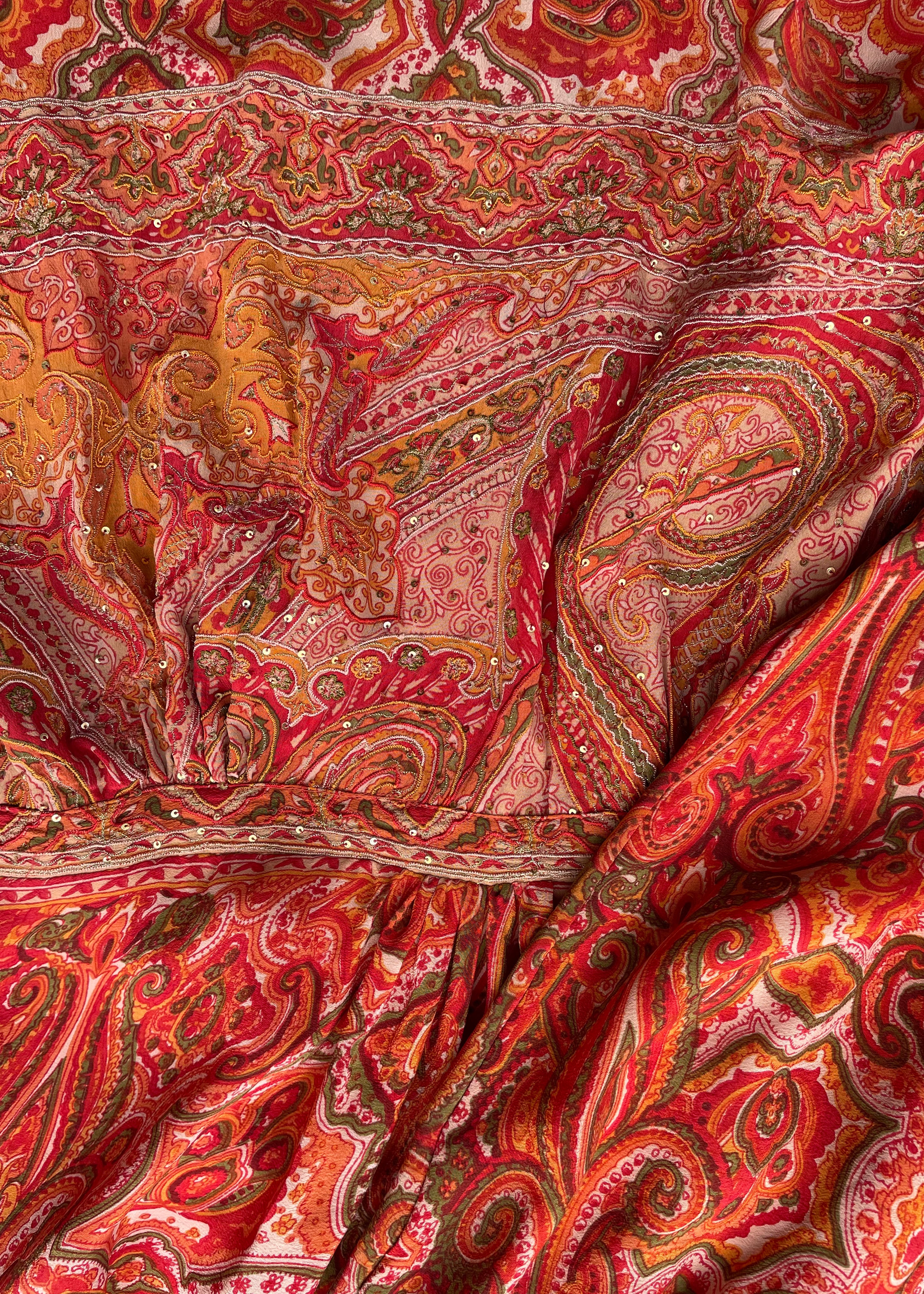 Caladium Silk Wrap Dress ~ Russet S
