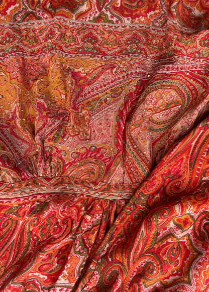 Caladium Silk Wrap Dress ~ Russet S