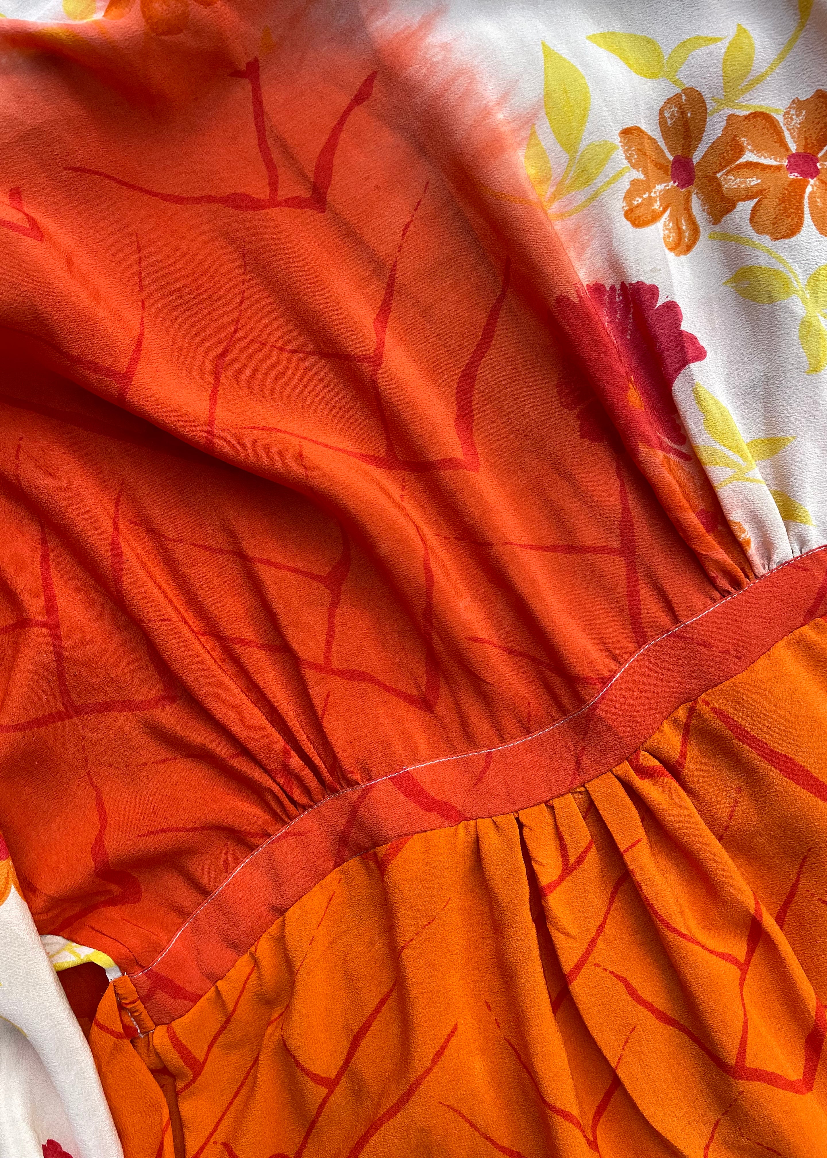 Caladium Wrap Silk Dress ~ Cardinal M
