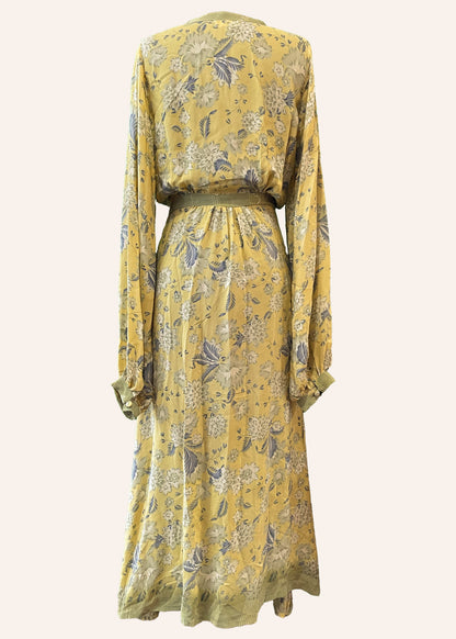 Caladium Silk Wrap Dress ~ Buttercup S