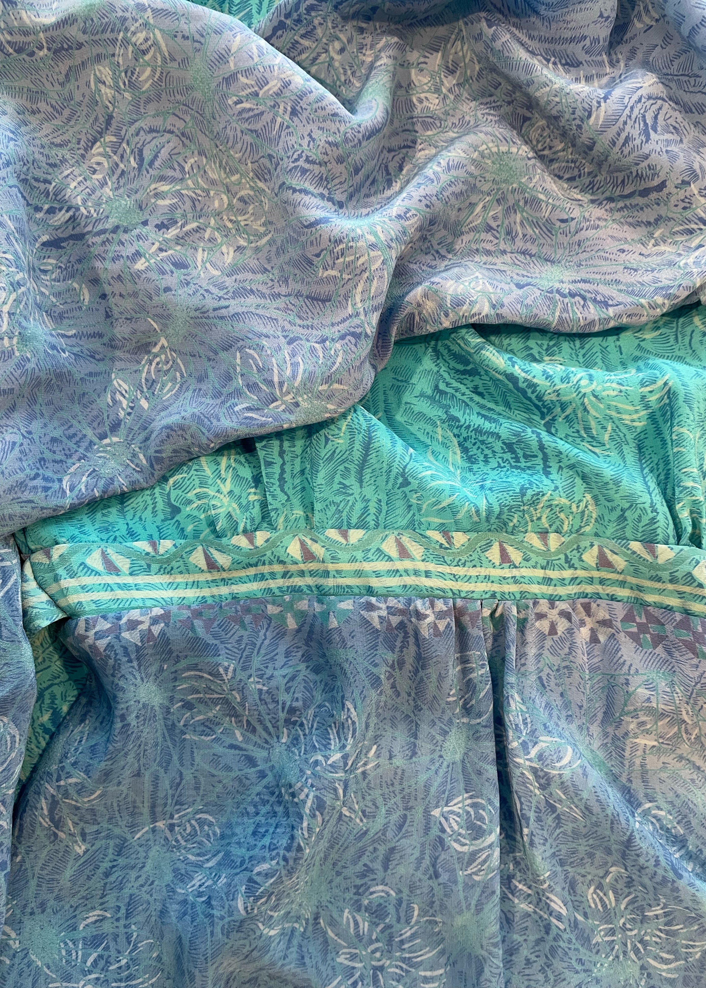 Caladium Wrap Silk Dress ~ Crystal M