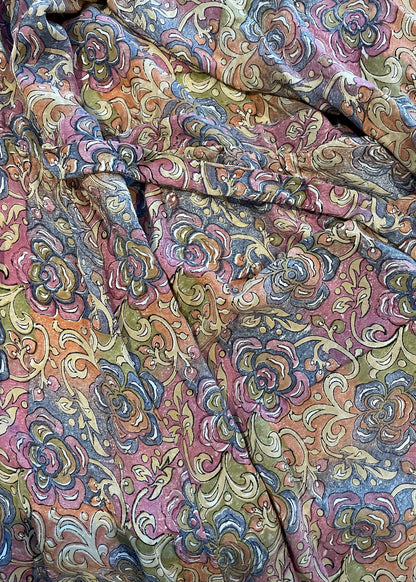 Caladium Wrap Silk Dress ~  Nougat XL