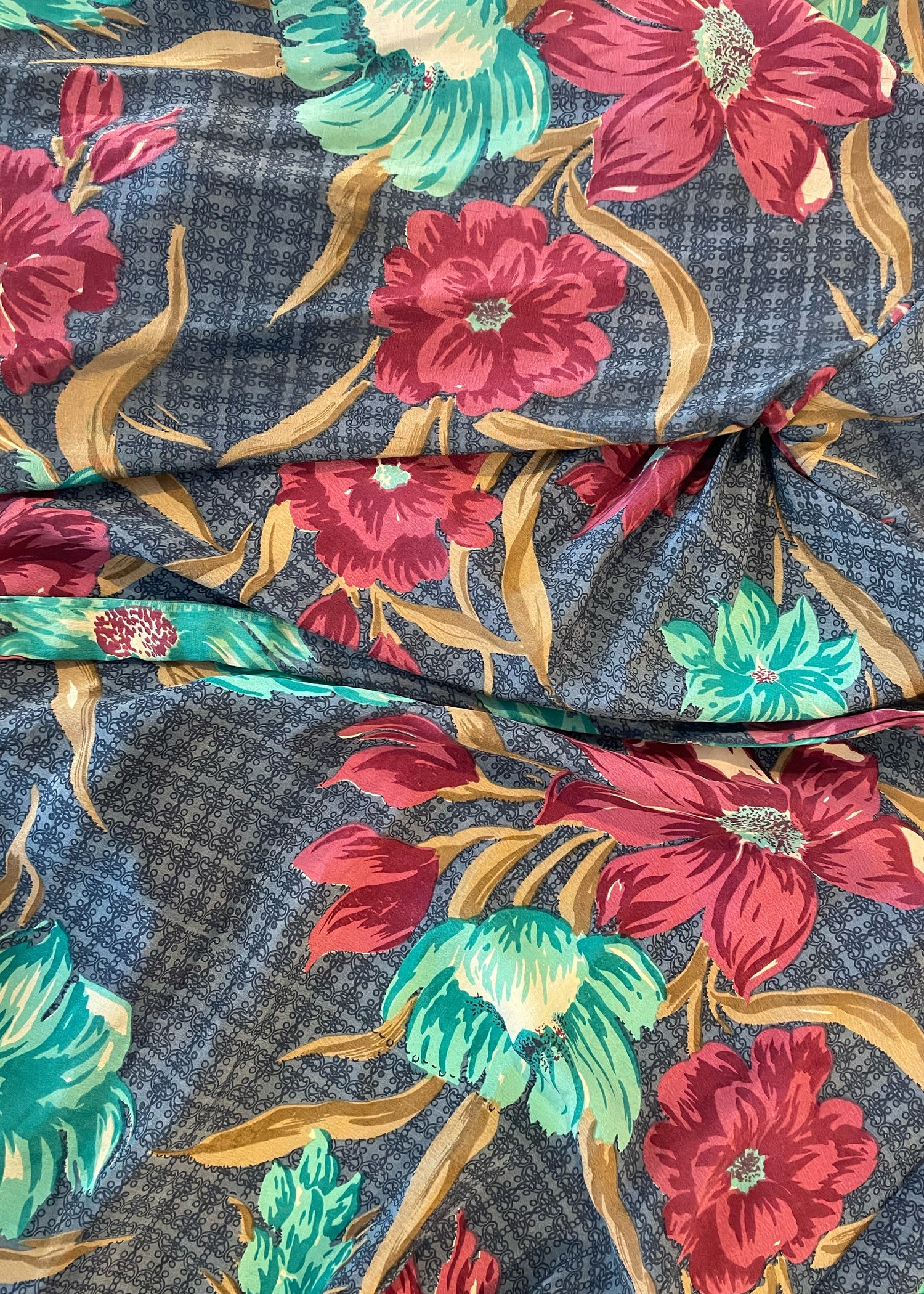 Caladium Wrap Silk Dress ~ Vallarta M