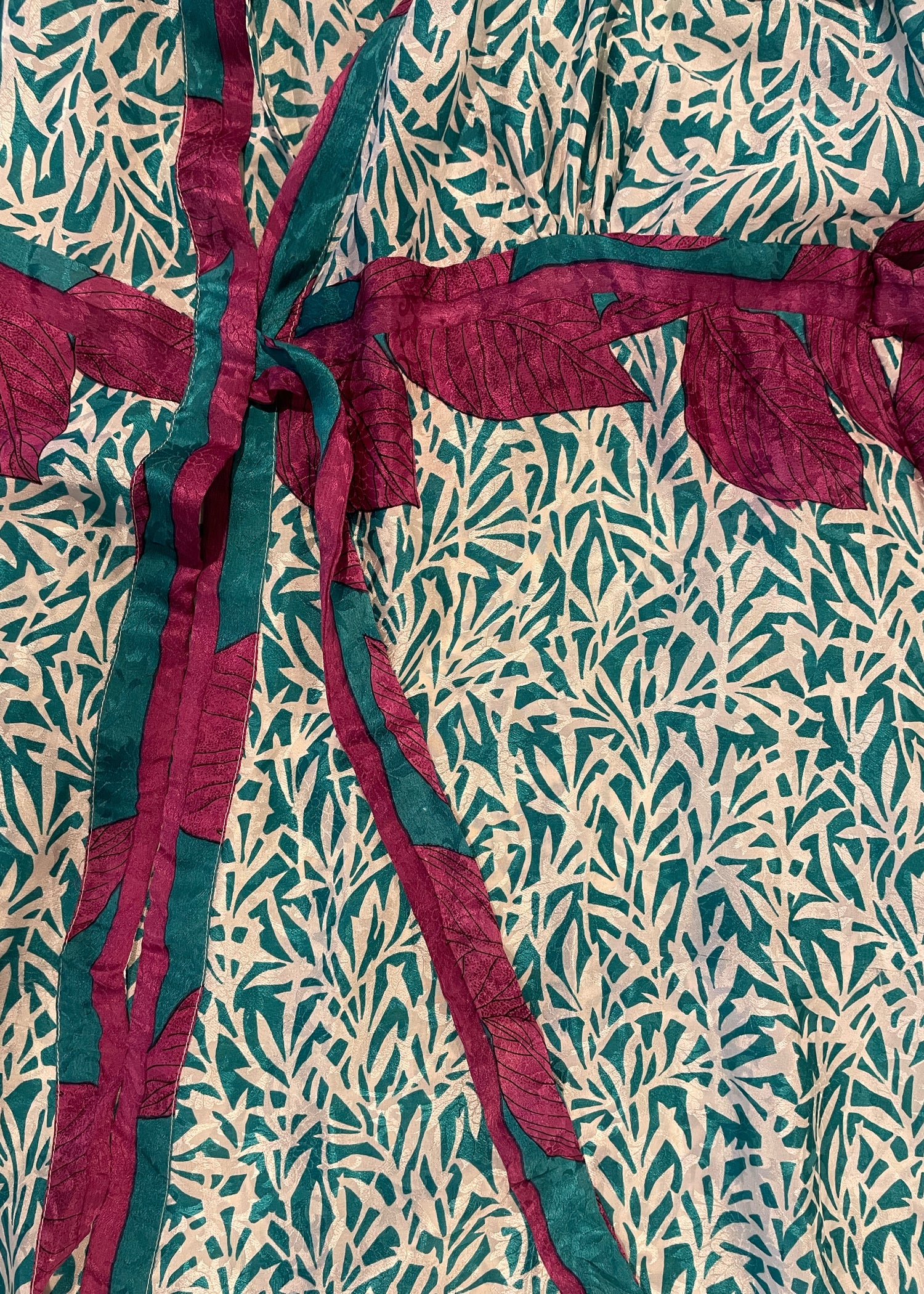 Caladium Silk Wrap Dress ~ Tambourine S