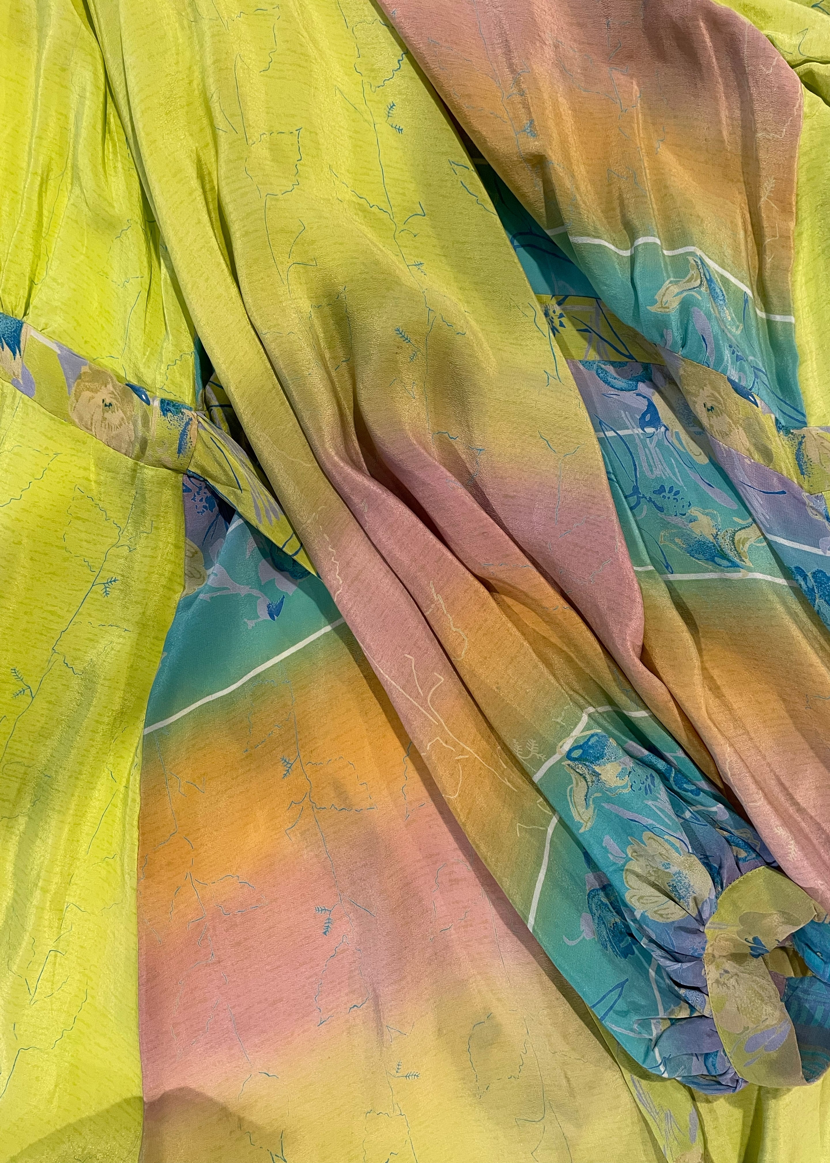 Caladium Silk Wrap Dress ~ Limeade S