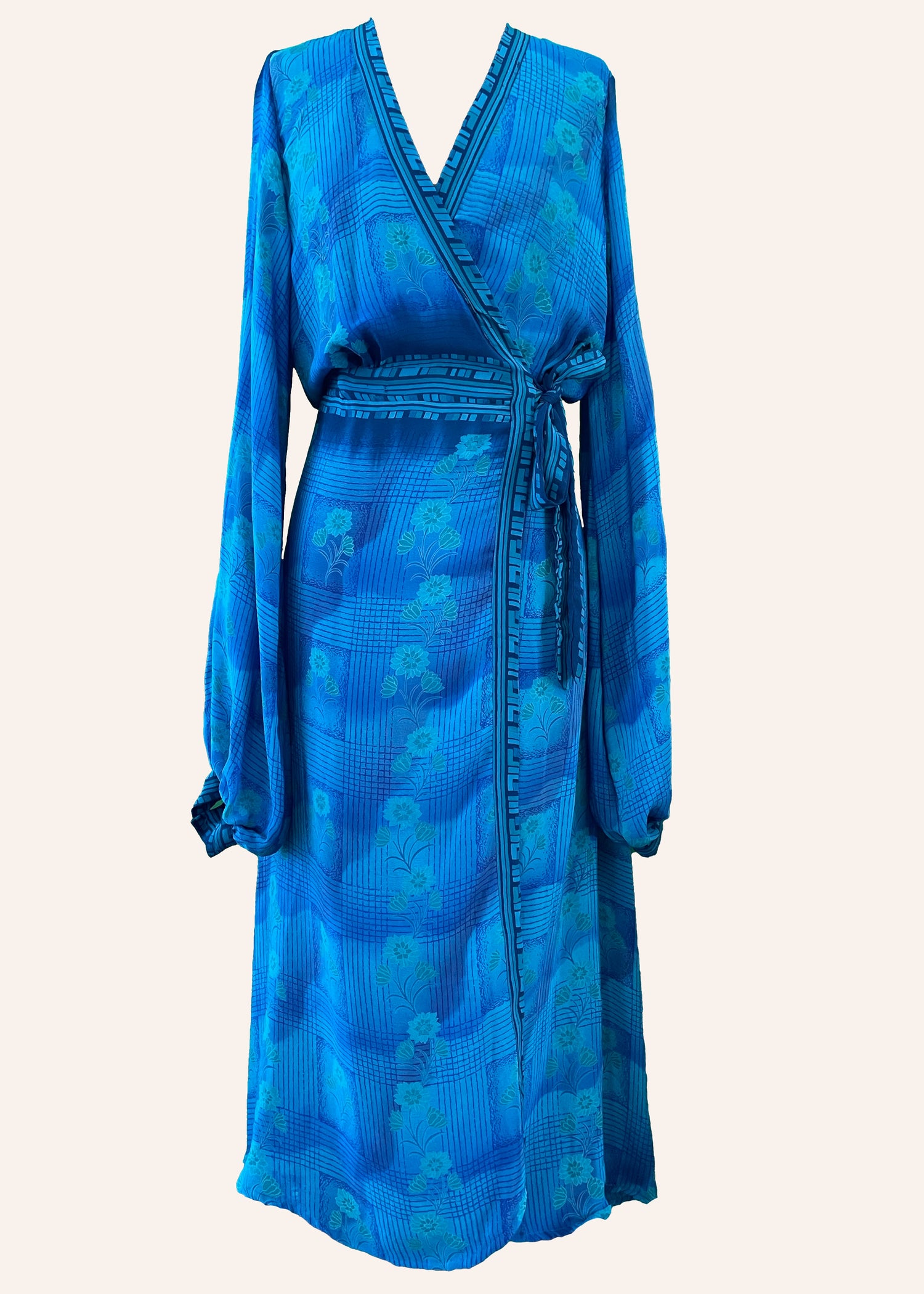 Caladium Wrap Silk Dress ~ Campanula XL