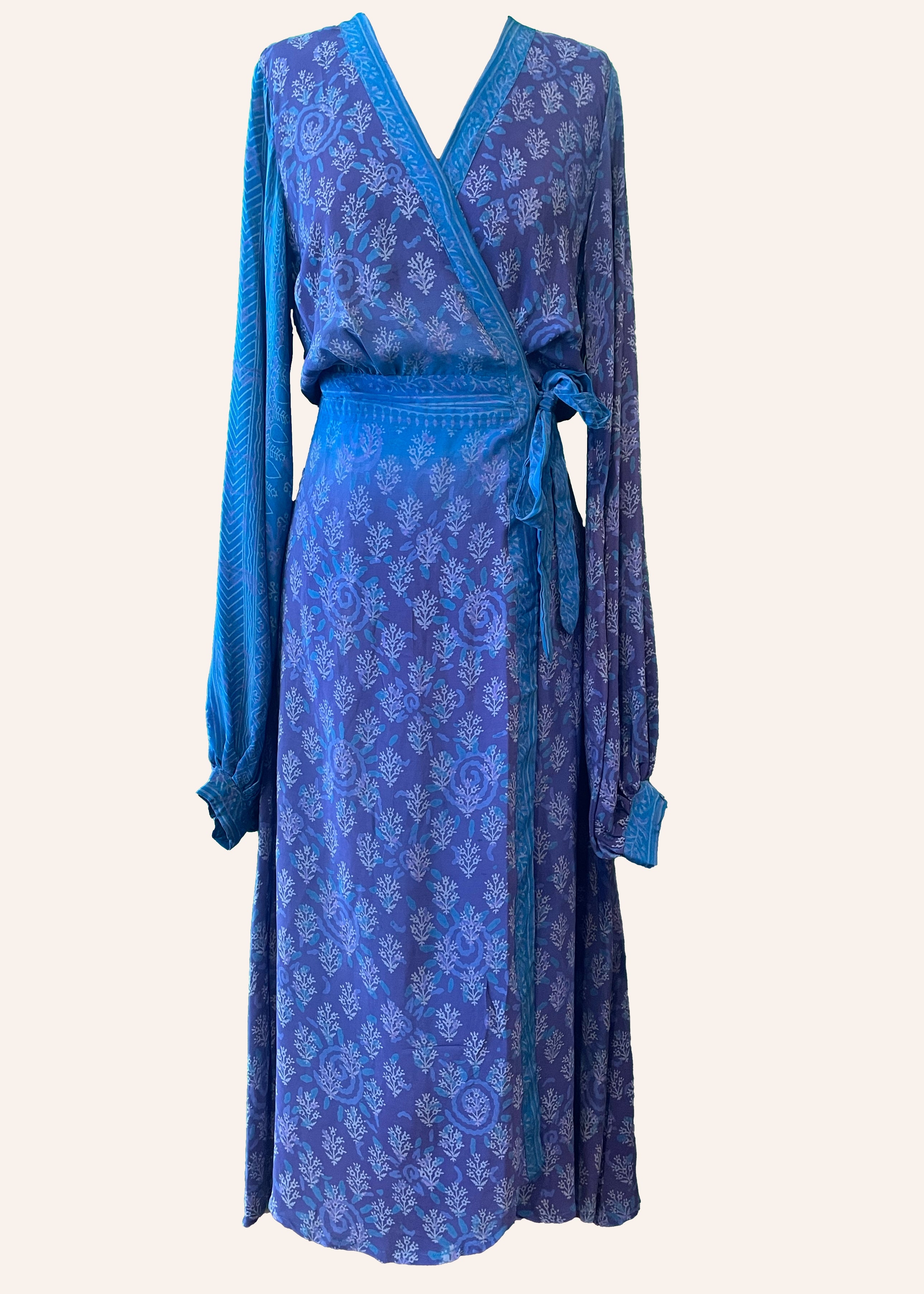Caladium Wrap Silk Dress ~  Dazzling XL