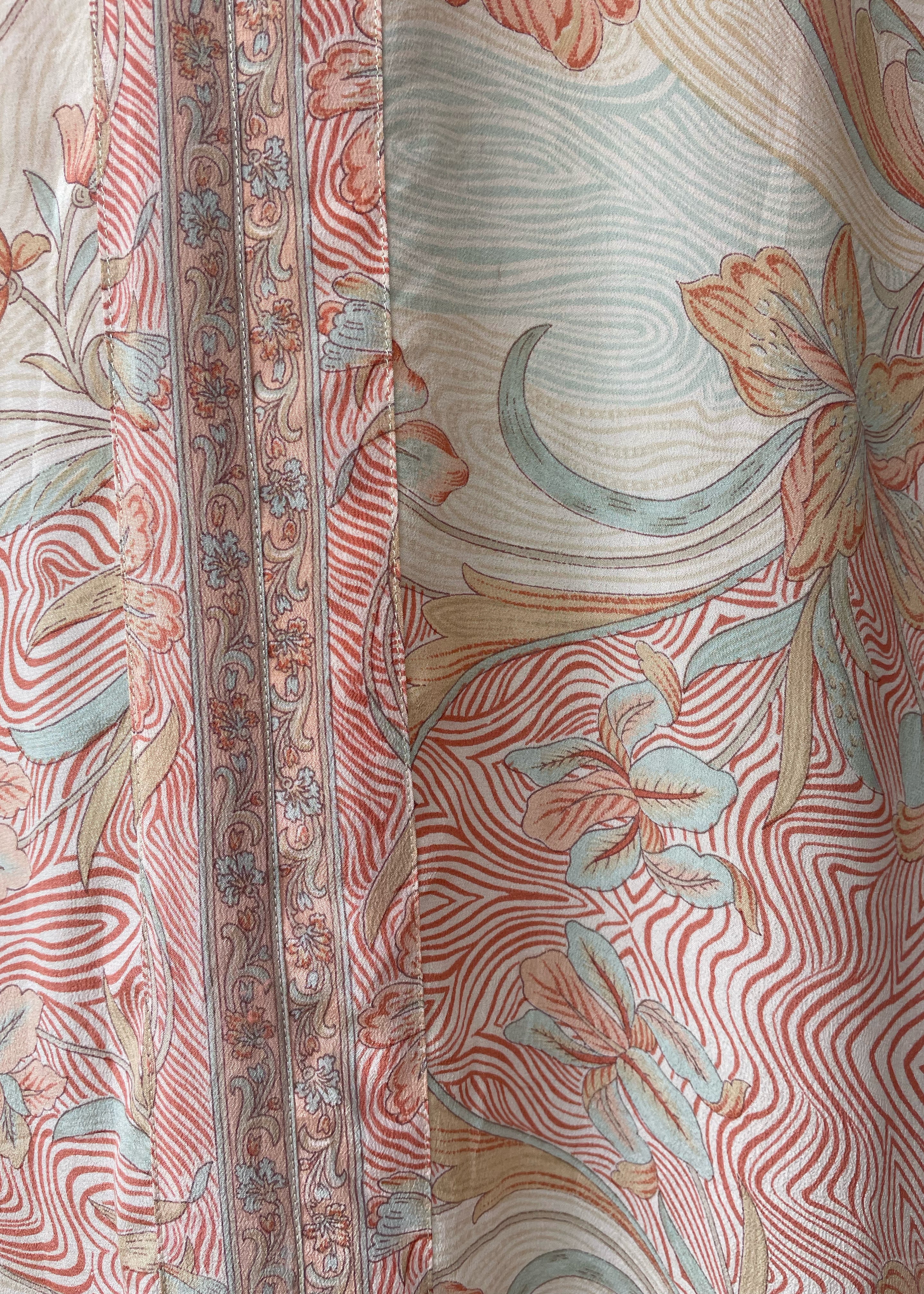 Zea Silk Crepe Kaftan Maxi Dress ~   Seashell XS