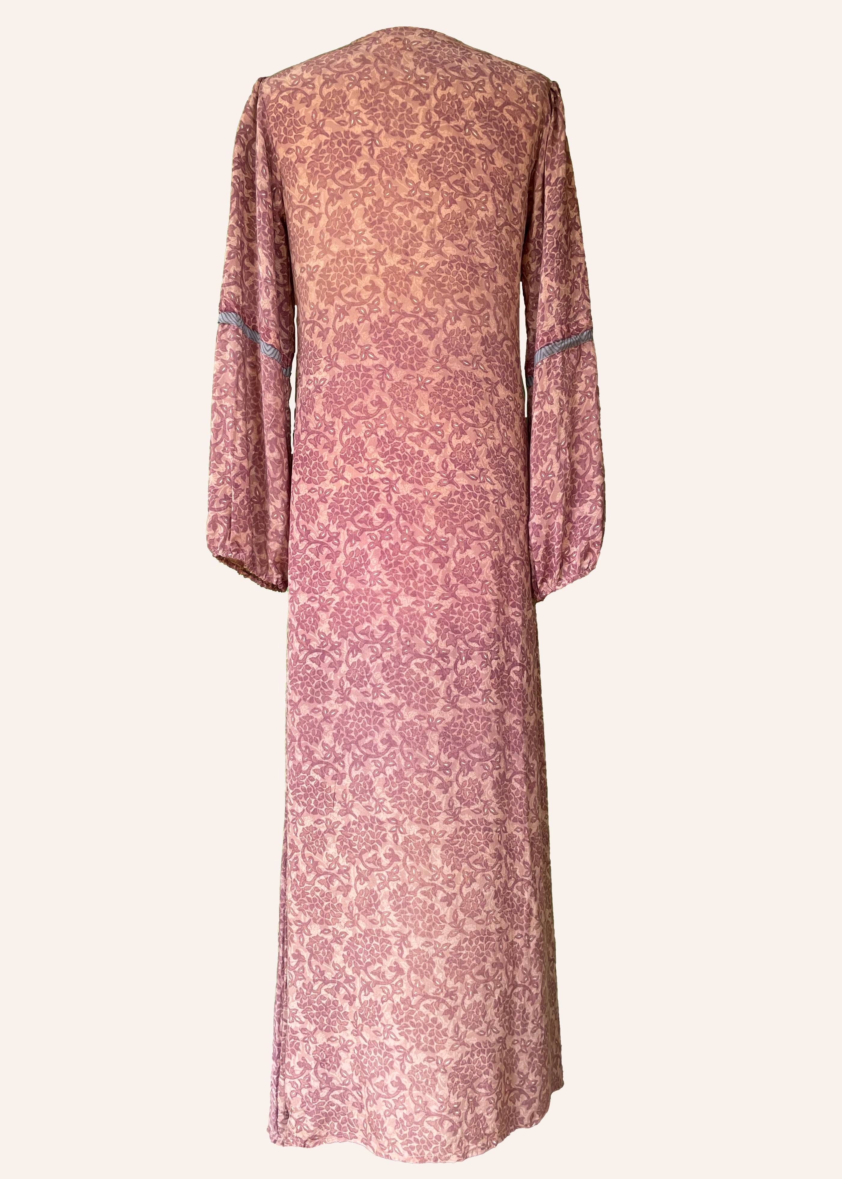 Zea Silk Crepe Kaftan Maxi Dress ~  Quartz XS