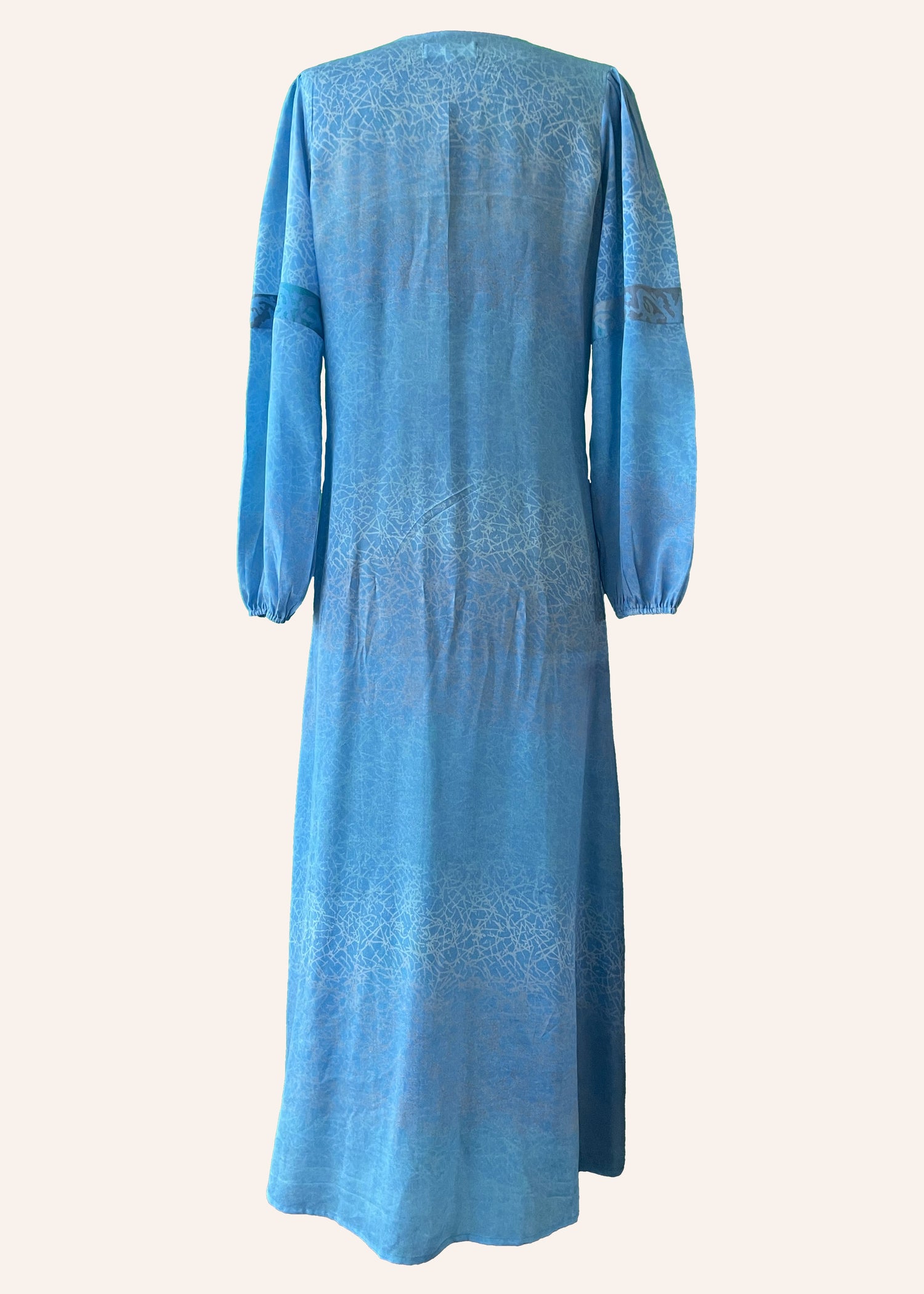 Zea Silk Crepe Kaftan Maxi Dress ~ Icicle S