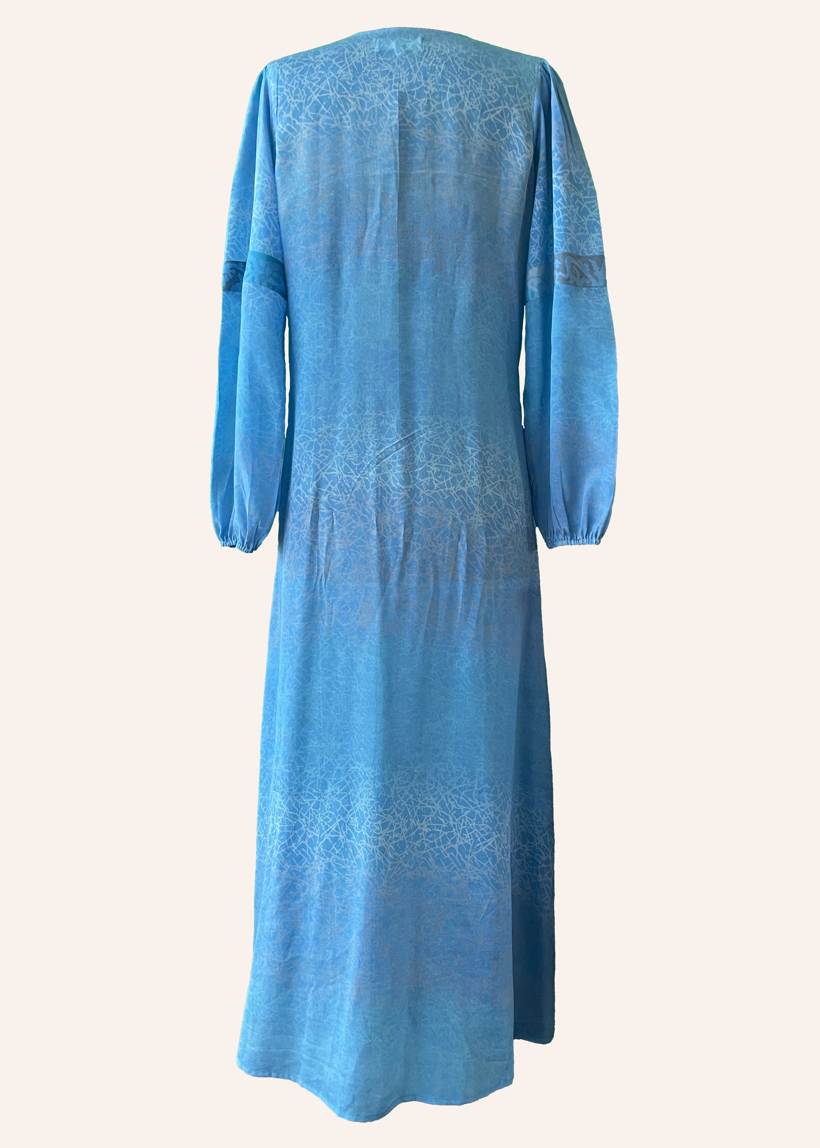 Zea Silk Crepe Kaftan Maxi Dress ~ Icicle S
