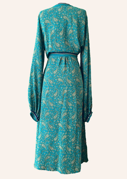 Caladium Wrap Silk Dress ~  Ming XL