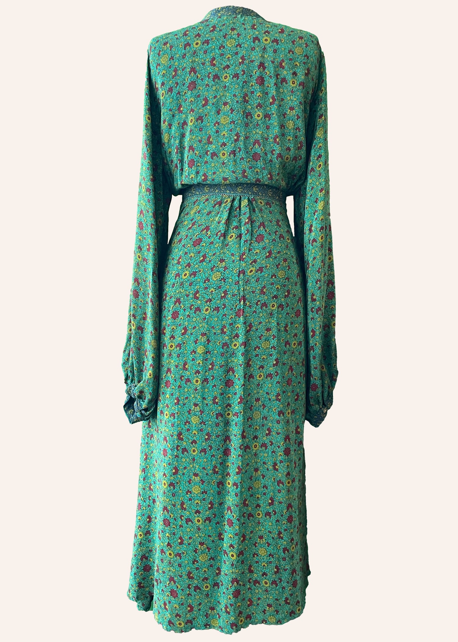 Caladium Wrap Silk Dress ~ Bosphorus XL