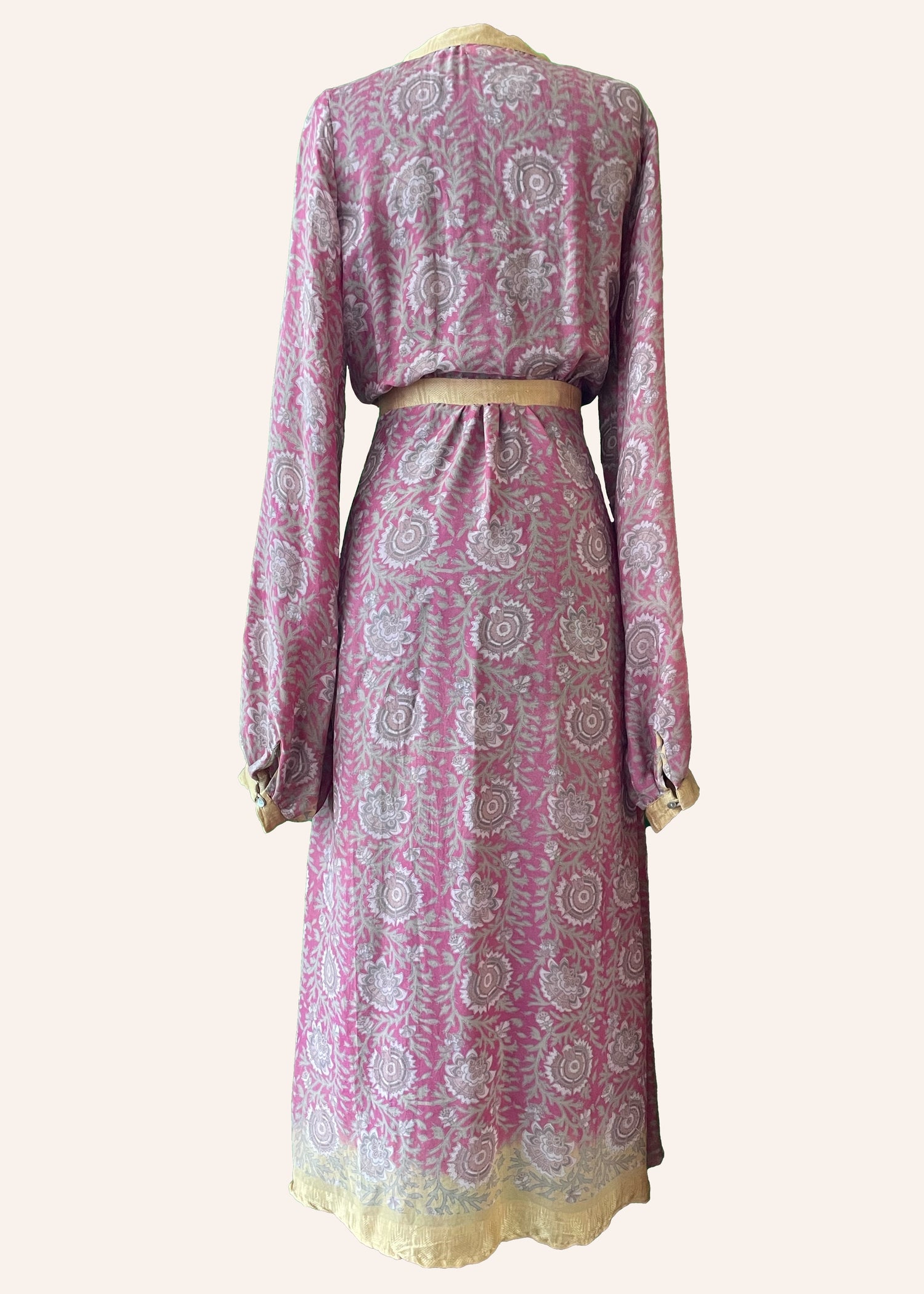 Caladium Silk Wrap Dress ~ Powder S