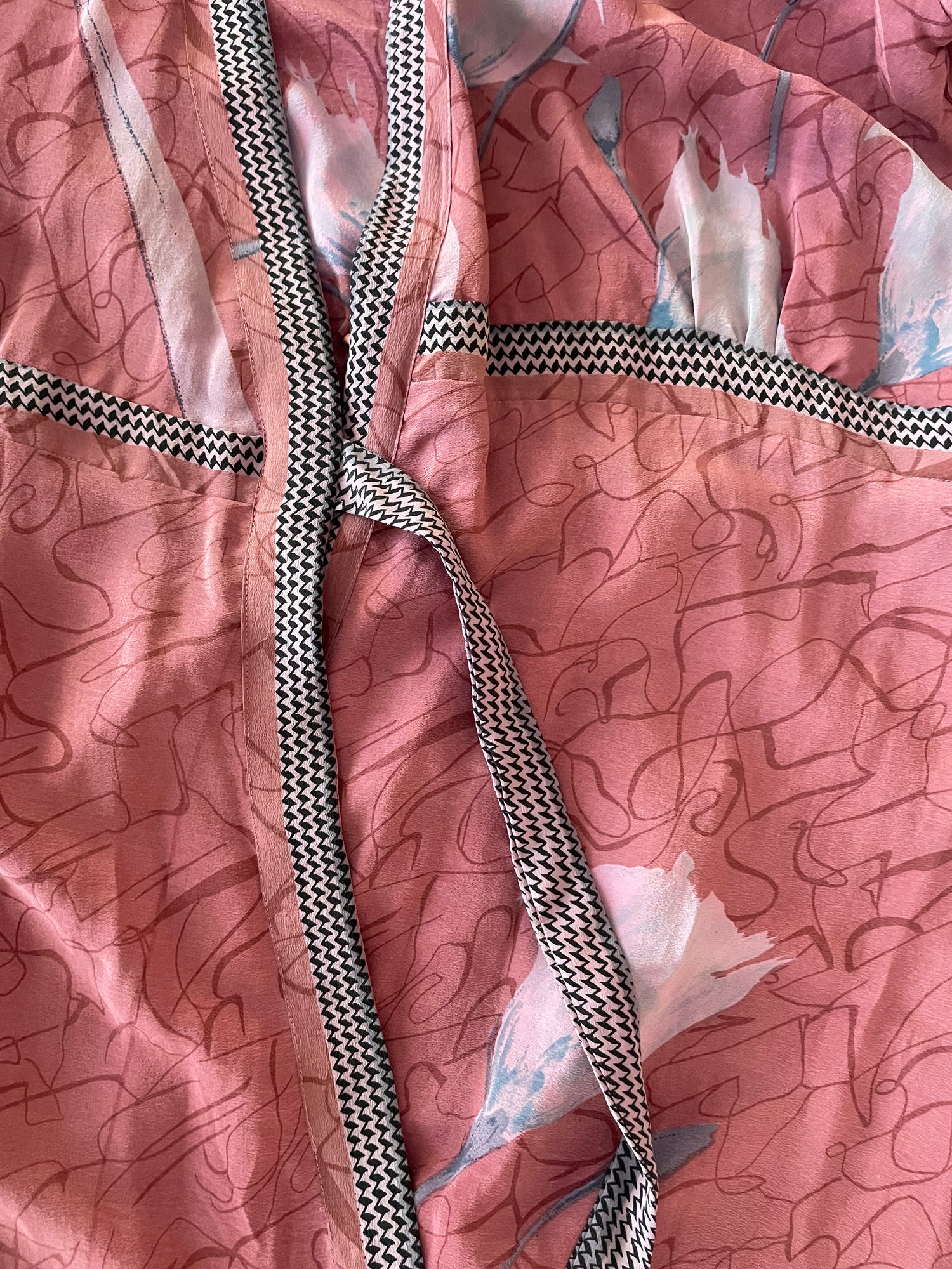 Caladium Wrap Silk Dress ~ Monsoon M