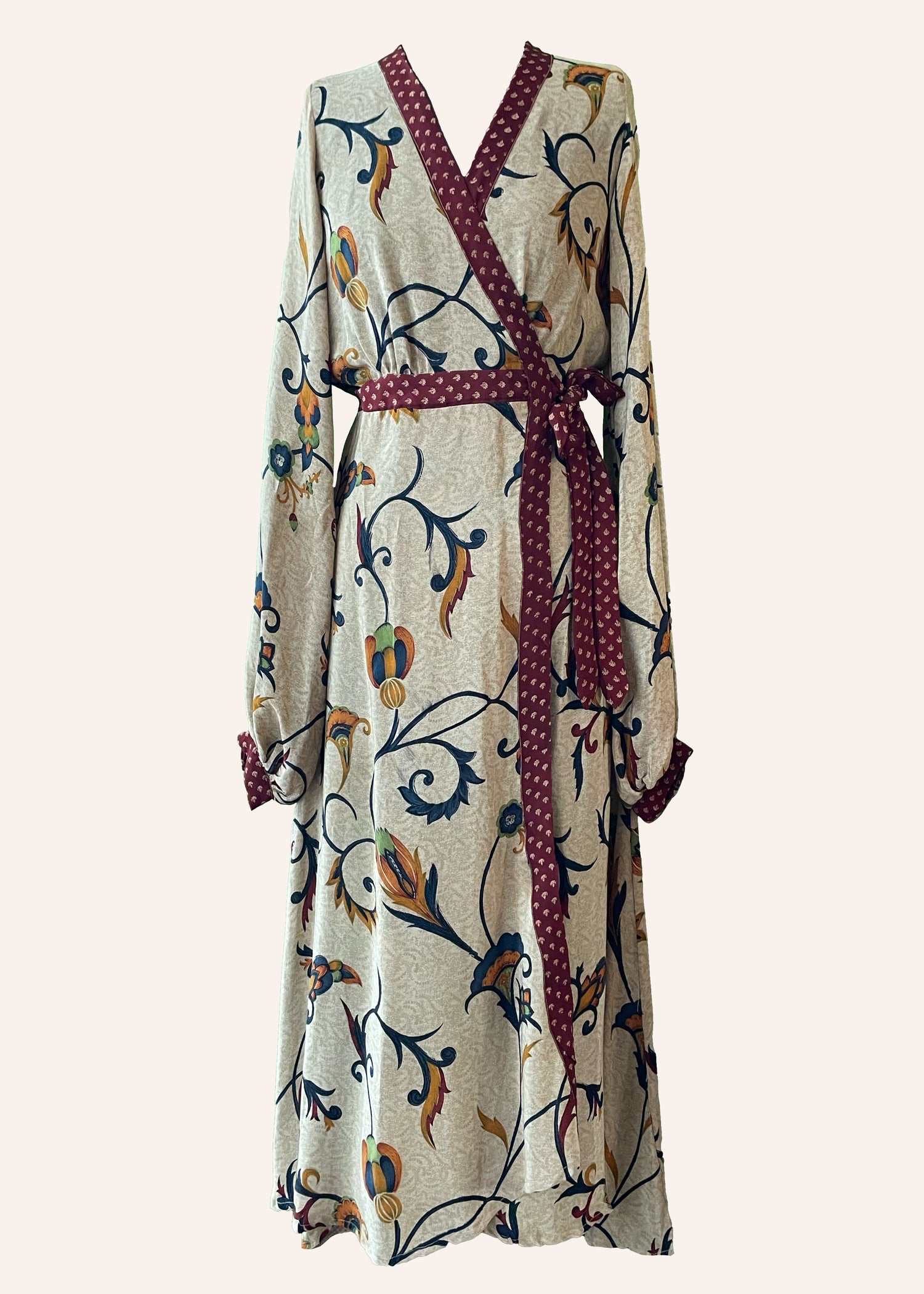 Caladium Wrap Silk Dress ~ Cathay M