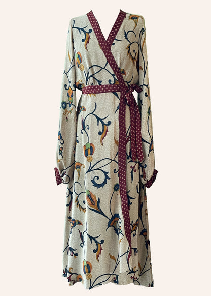 Caladium Wrap Silk Dress ~ Cathay M