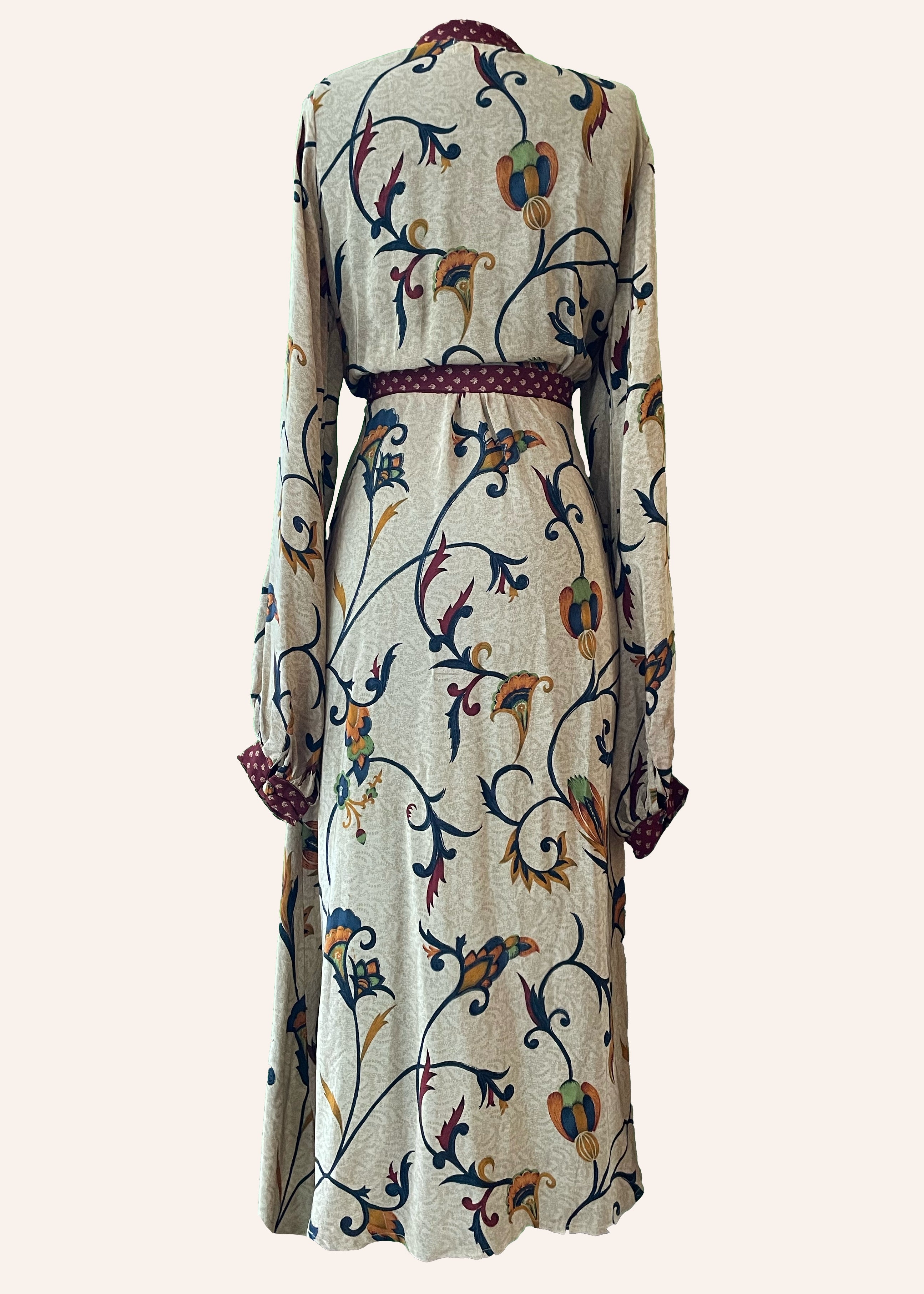 Caladium Wrap Silk Dress ~ Cathay M