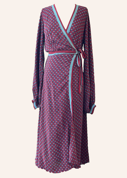 Caladium Wrap Silk Dress ~ Rubocondo M