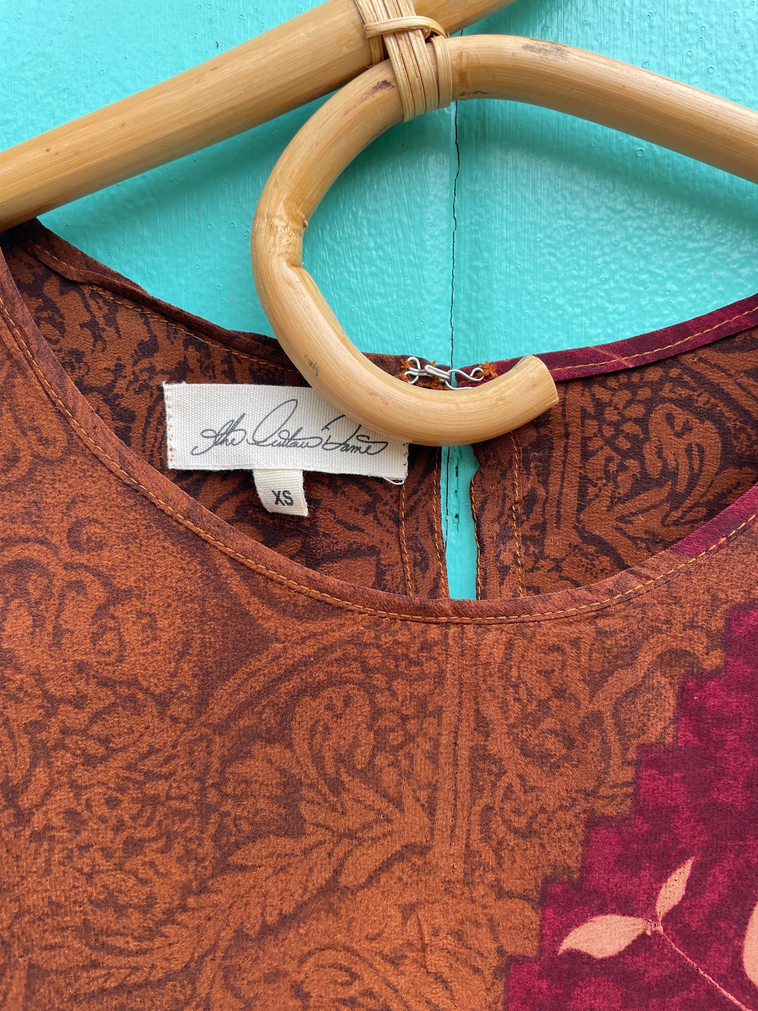 Viola Silk Crepe T-Shirt ~ Burgundy XS