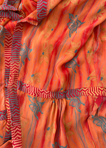 Caladium Wrap Silk Dress ~ Clementine L