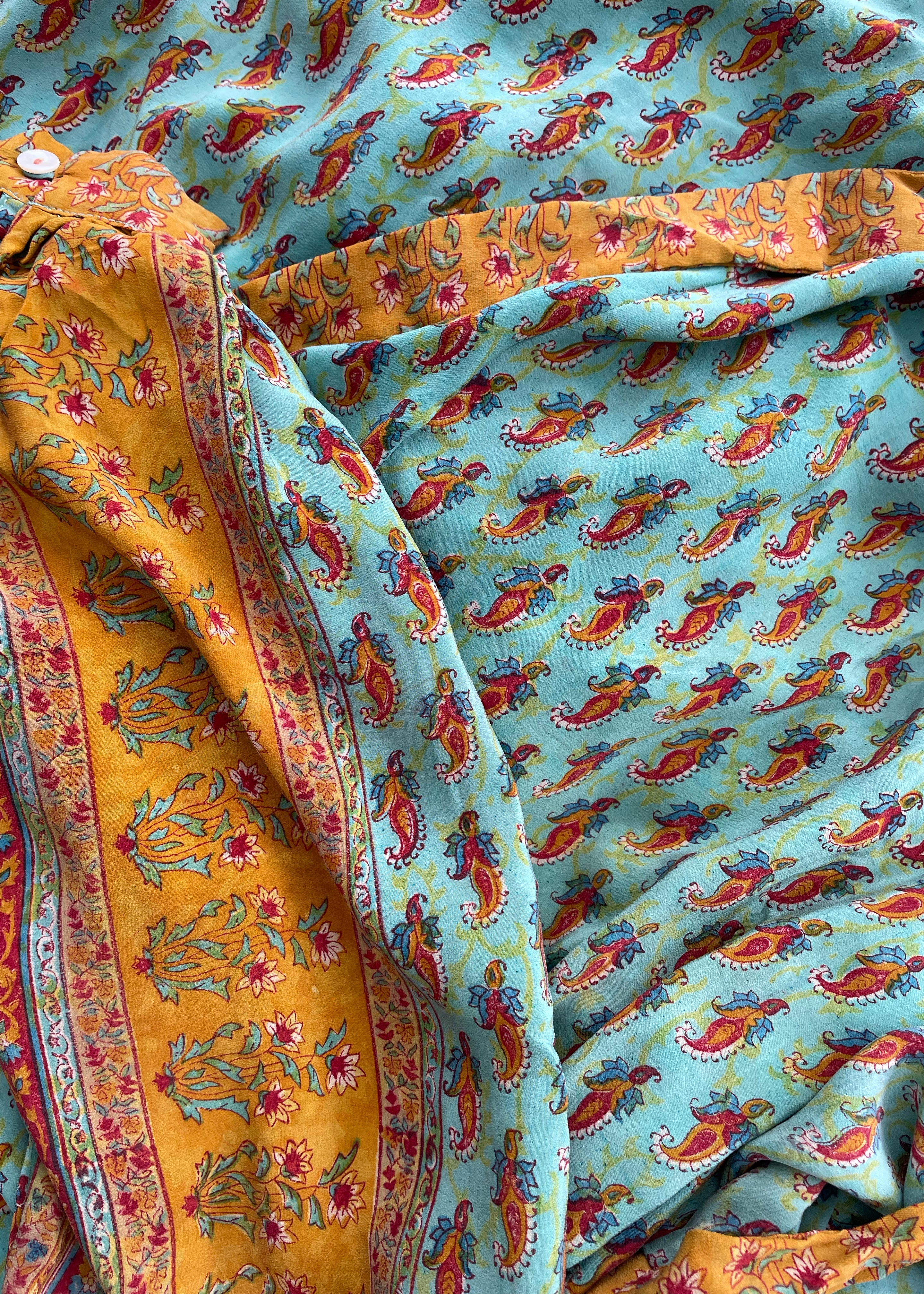 Caladium Silk Wrap Dress ~  Barbados XS