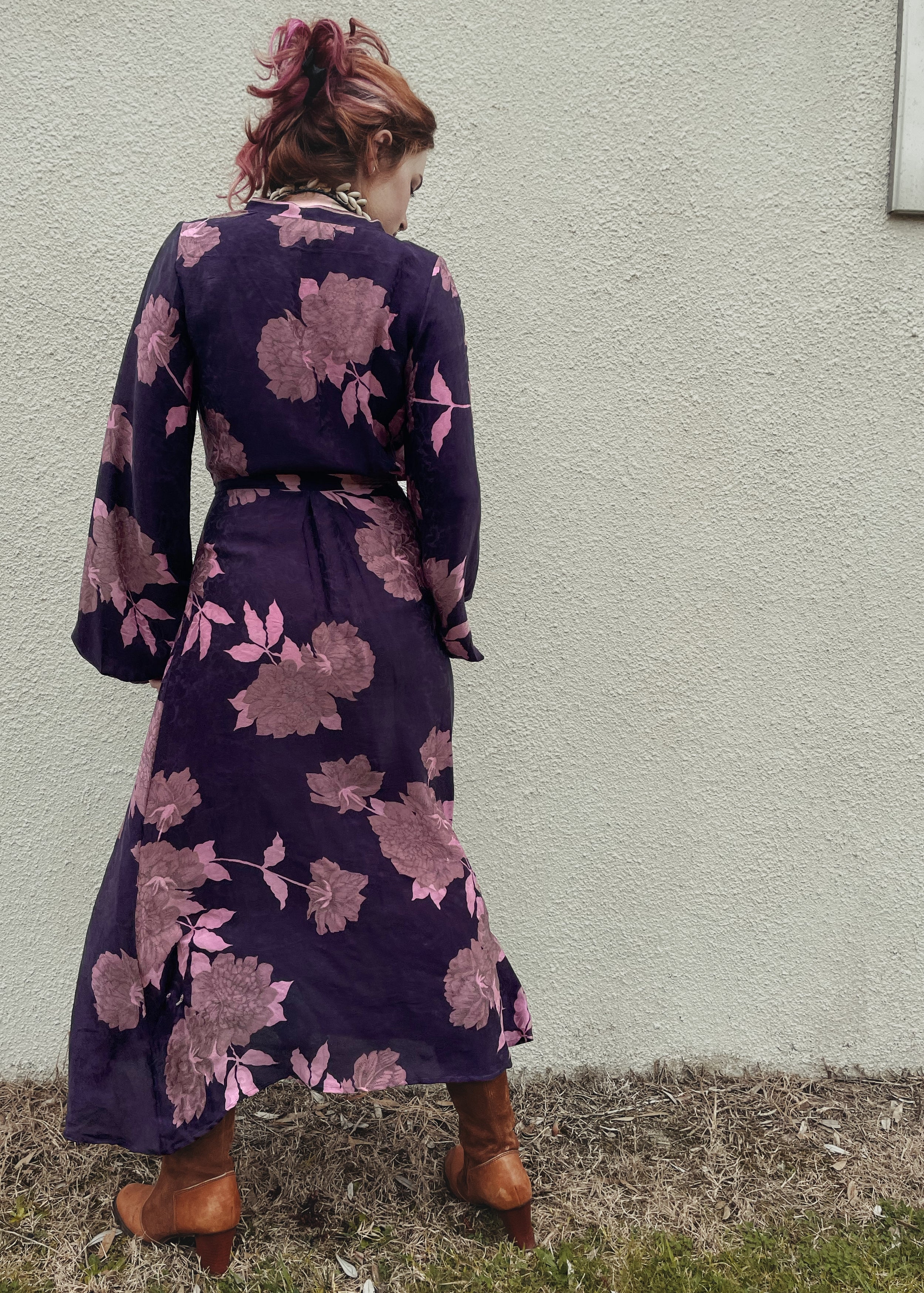 Caladium Silk Wrap Dress ~ Hortensia XS