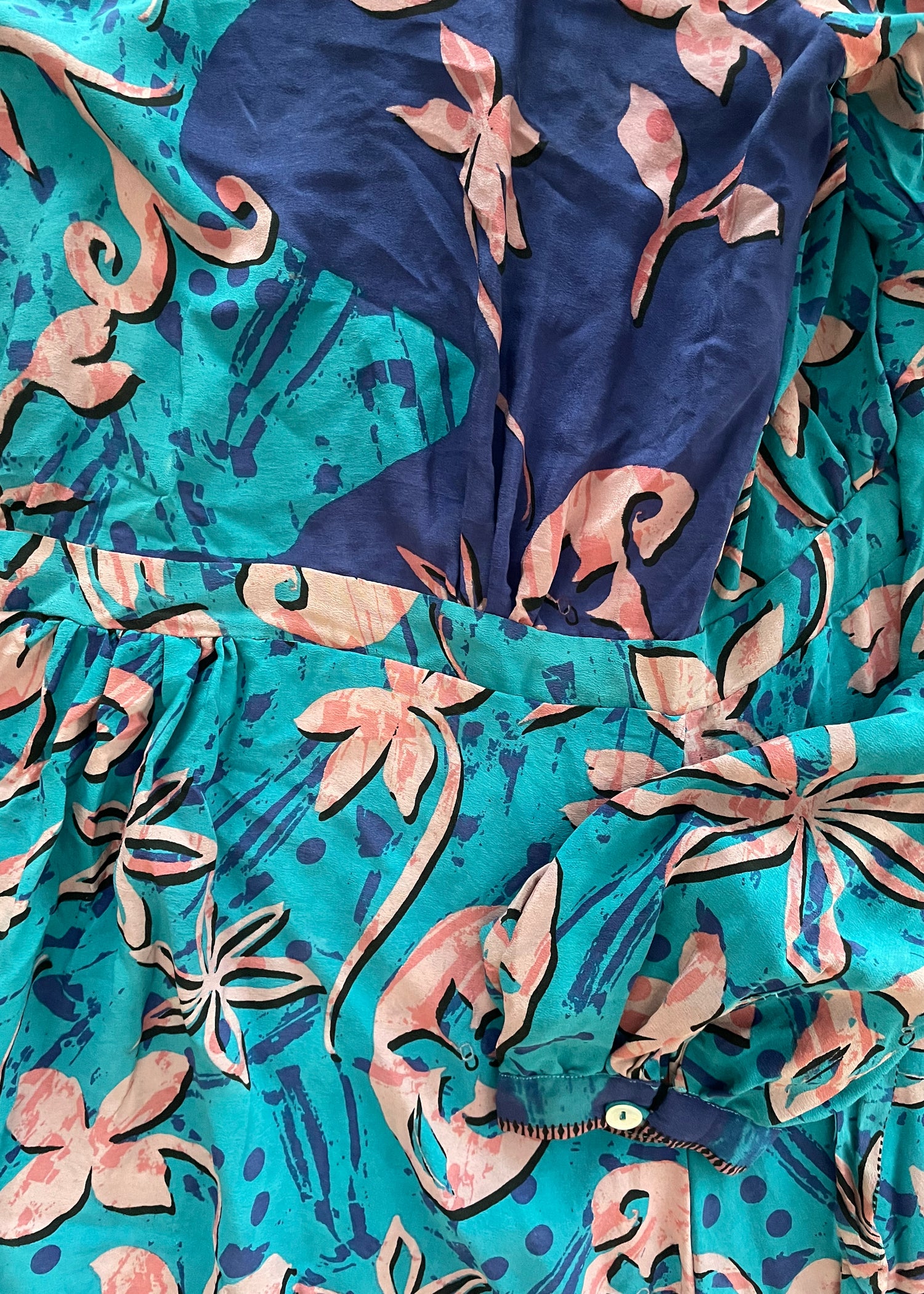 Caladium Wrap Silk Dress ~ Aster L