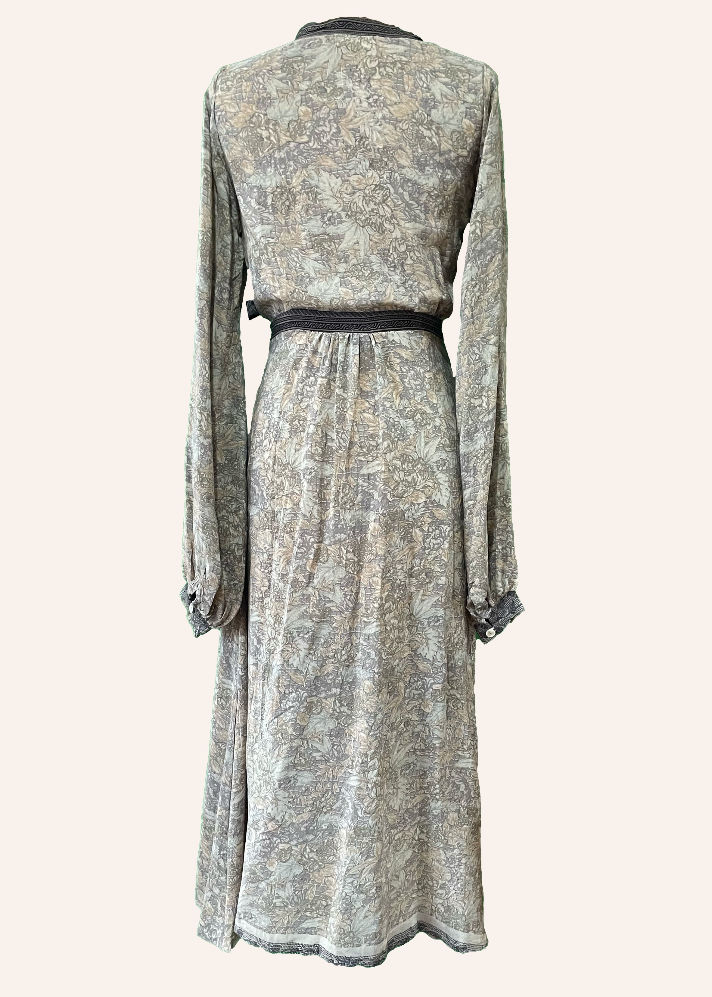 Caladium Silk Wrap Dress ~ Haze XS