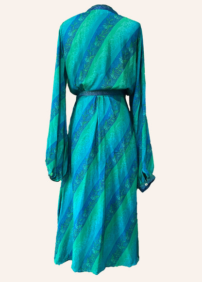 Caladium Wrap Silk Dress ~ Dynasty L